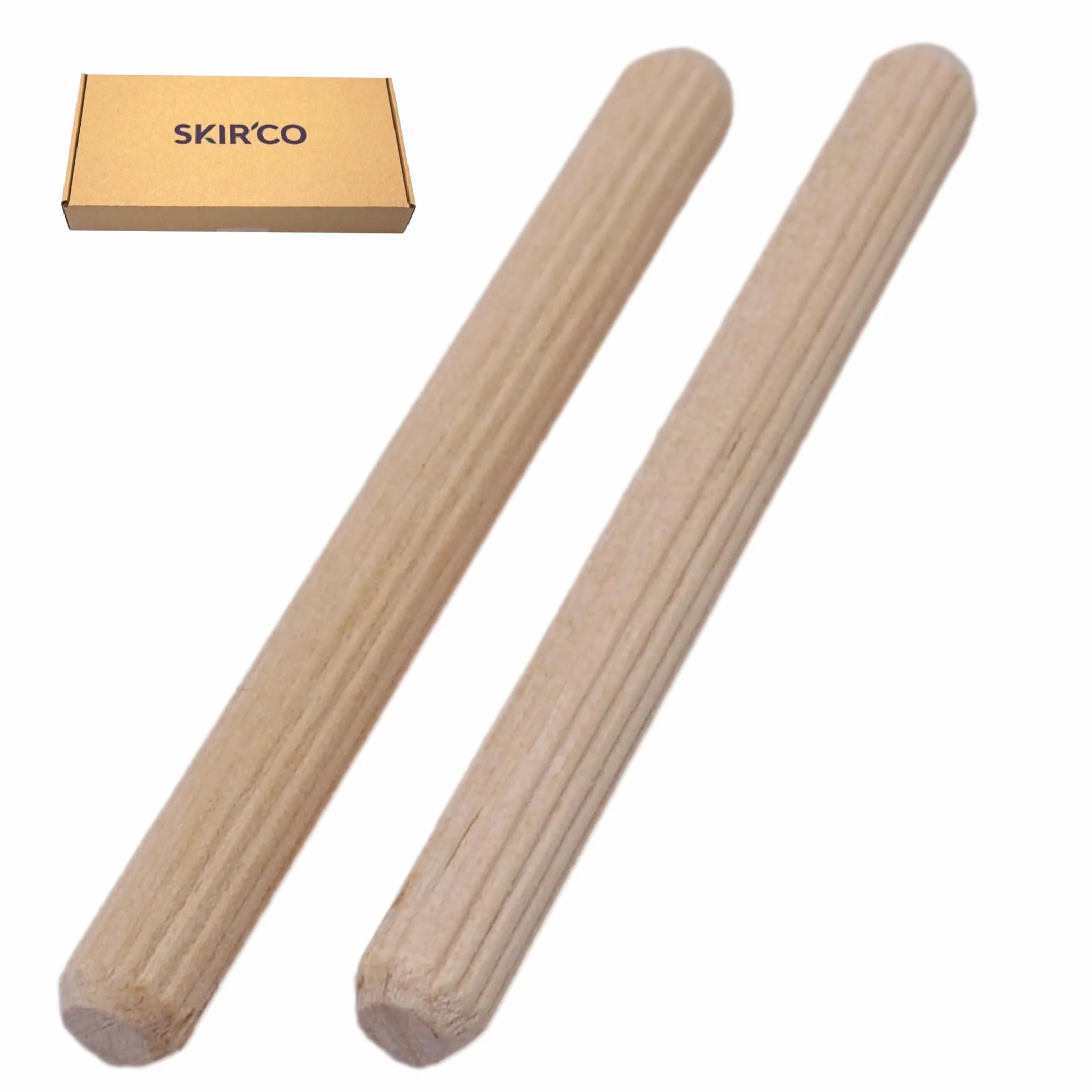 SKIR'CO (100 pezzi) Tasselli in Legno 6 x 60 mm, Tappi in Legno Scanalati, Perni Scanalati per Mobili, Tasselli Scanalati