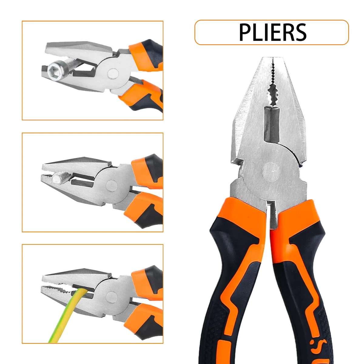 Set di 3 pinze: tronchese laterale, gioielli, elettricista, combinazione, naso ad ago, elettrici, pinze da taglio laterali per riparazioni professionali fai-da-te