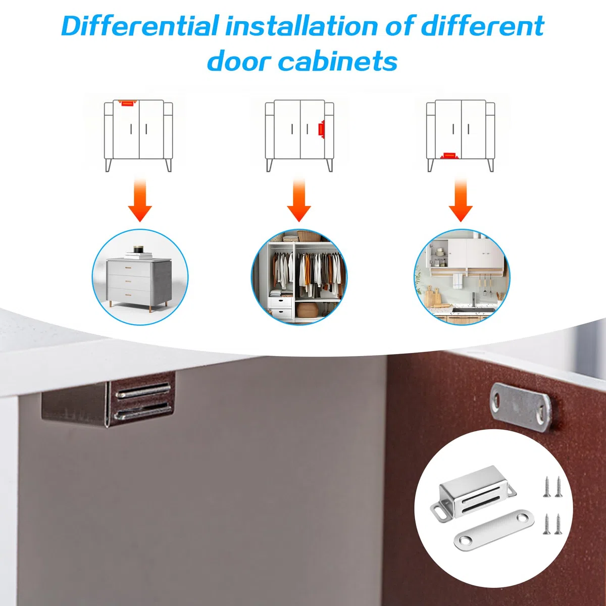12 PZ Chiusure magnetiche, Magneti per porte resistenti, Magneti per porte per ante di armadio, Chiusura magnetica per porta dell'armadio, Magneti per ante di armadio per cassetti, porta balcone