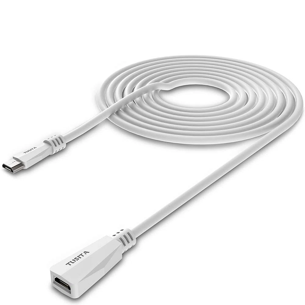 TUSITA Micro USB Power Cavo di Prolunga (20ft 6M) - Maschio a Femmina Cavo per Blink XT2 Outdoor Indoor Home,Ring Stick Up Solar Panel,Arlo Pro,Zmodo - Security Accessori per Fotocamera