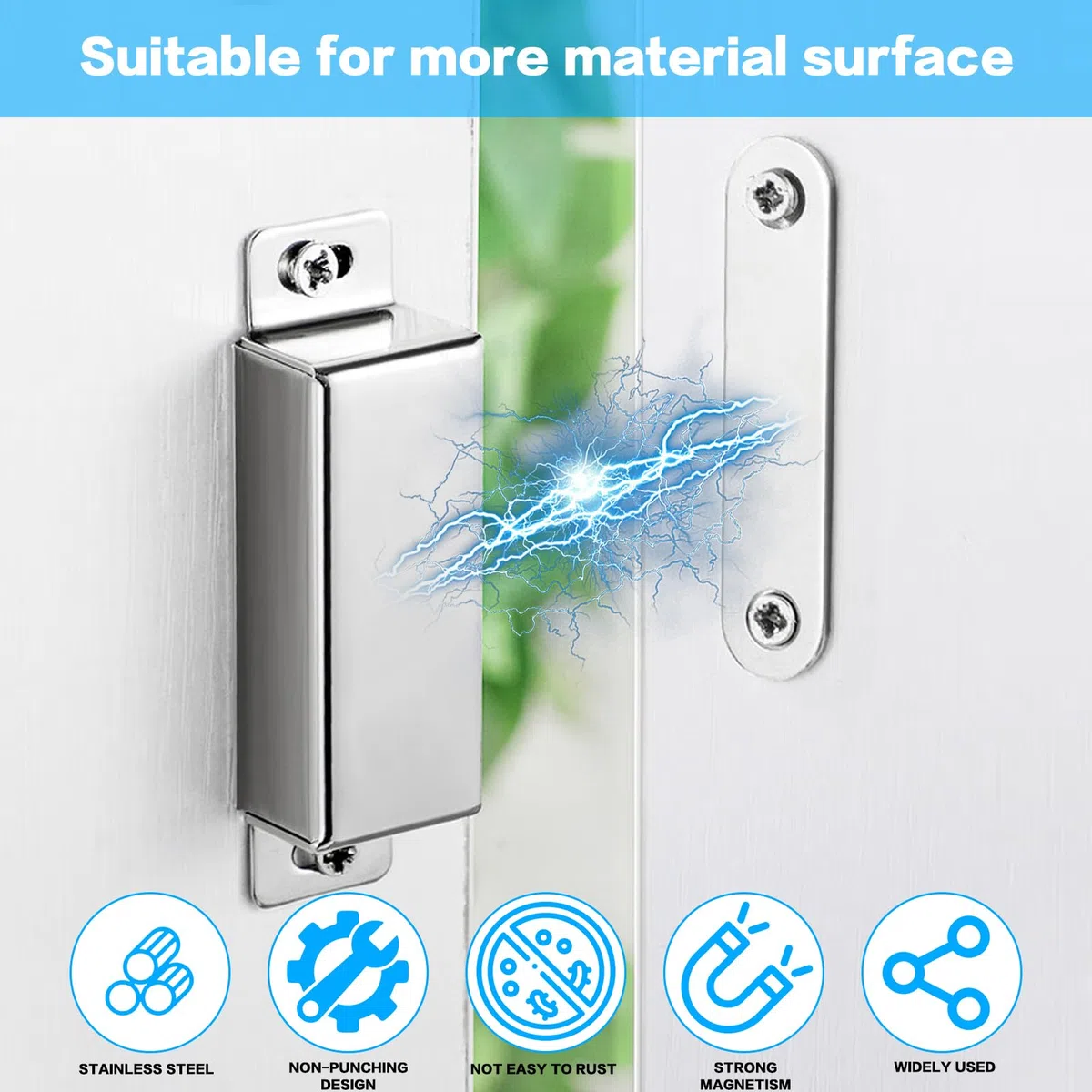 12 PZ Chiusure magnetiche, Magneti per porte resistenti, Magneti per porte per ante di armadio, Chiusura magnetica per porta dell'armadio, Magneti per ante di armadio per cassetti, porta balcone