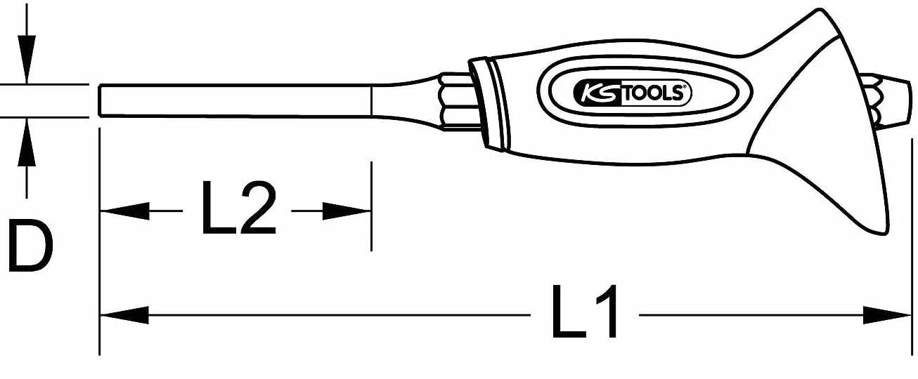 KS Tools 156.0219 Punzone con Impugnatura di Protezione