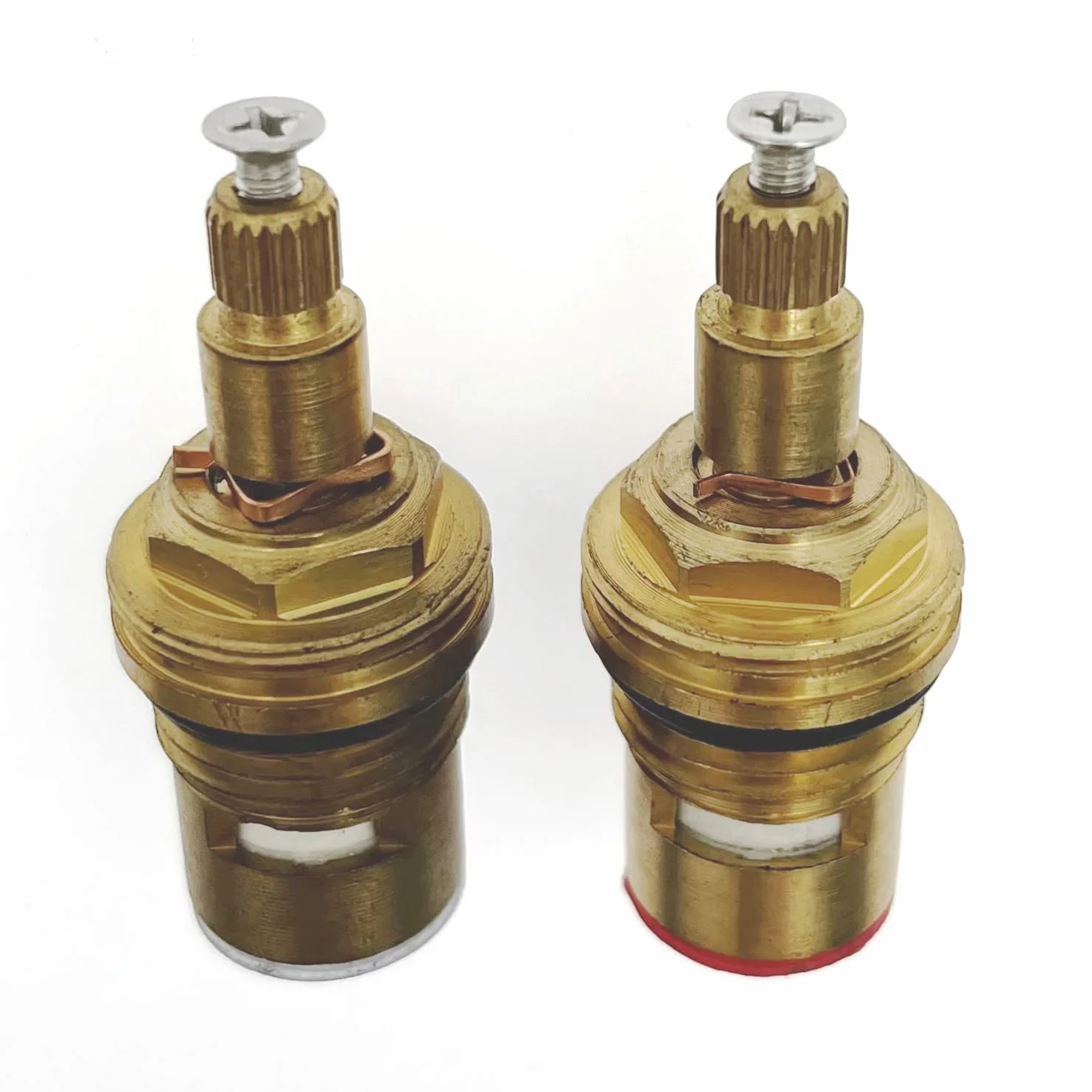 JZK 2 valvole di ricambio a 20 denti 1/4 di tornio, nucleo valvola rubinetto in ceramica per acqua calda e fredda, cartuccia di rubinetto in ceramica per rubinetto da bagno e cucina