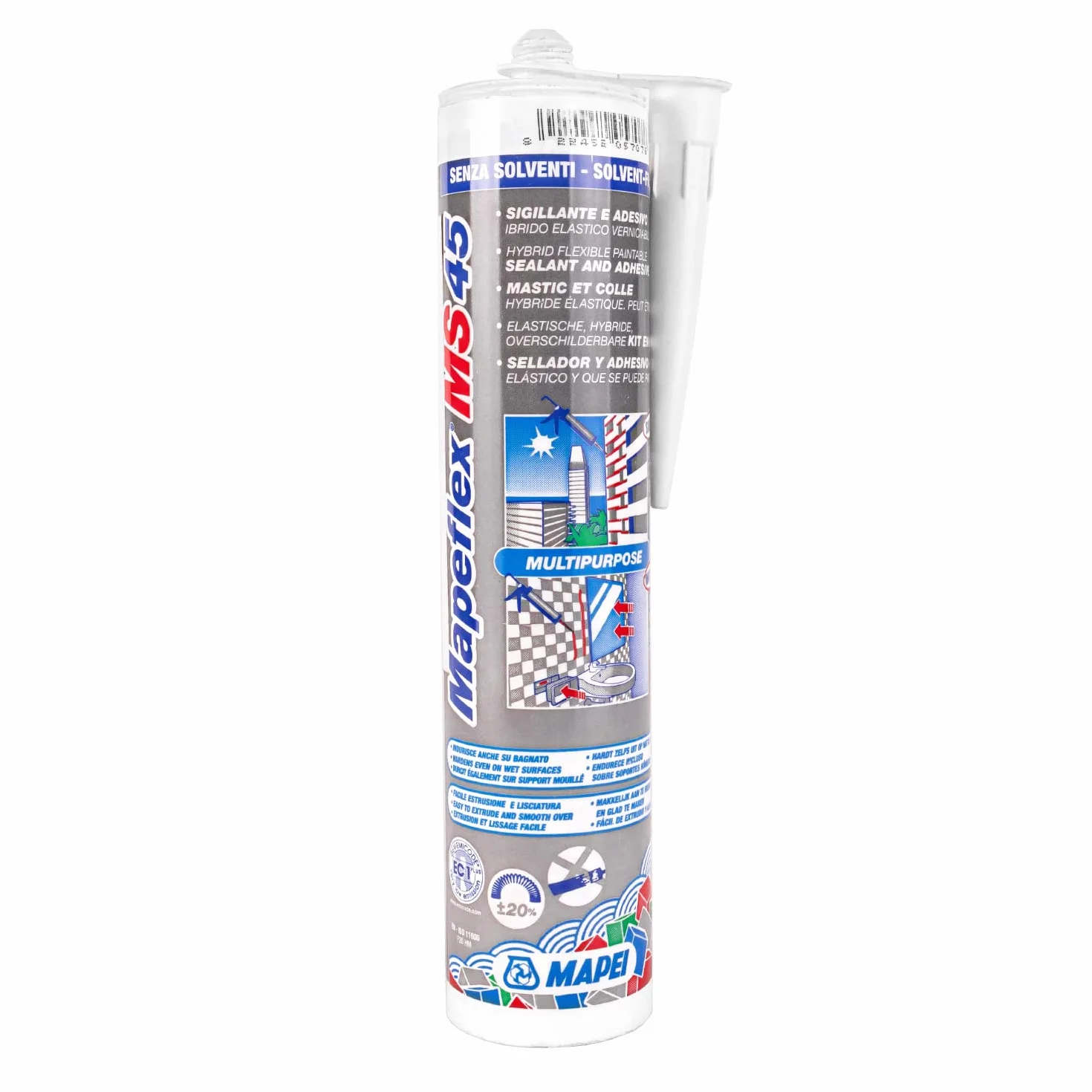 Mapeflex MS 45 Silicone Sigillante e Adesivo elastico ibrido 113 Grigio Cemento cartuccia