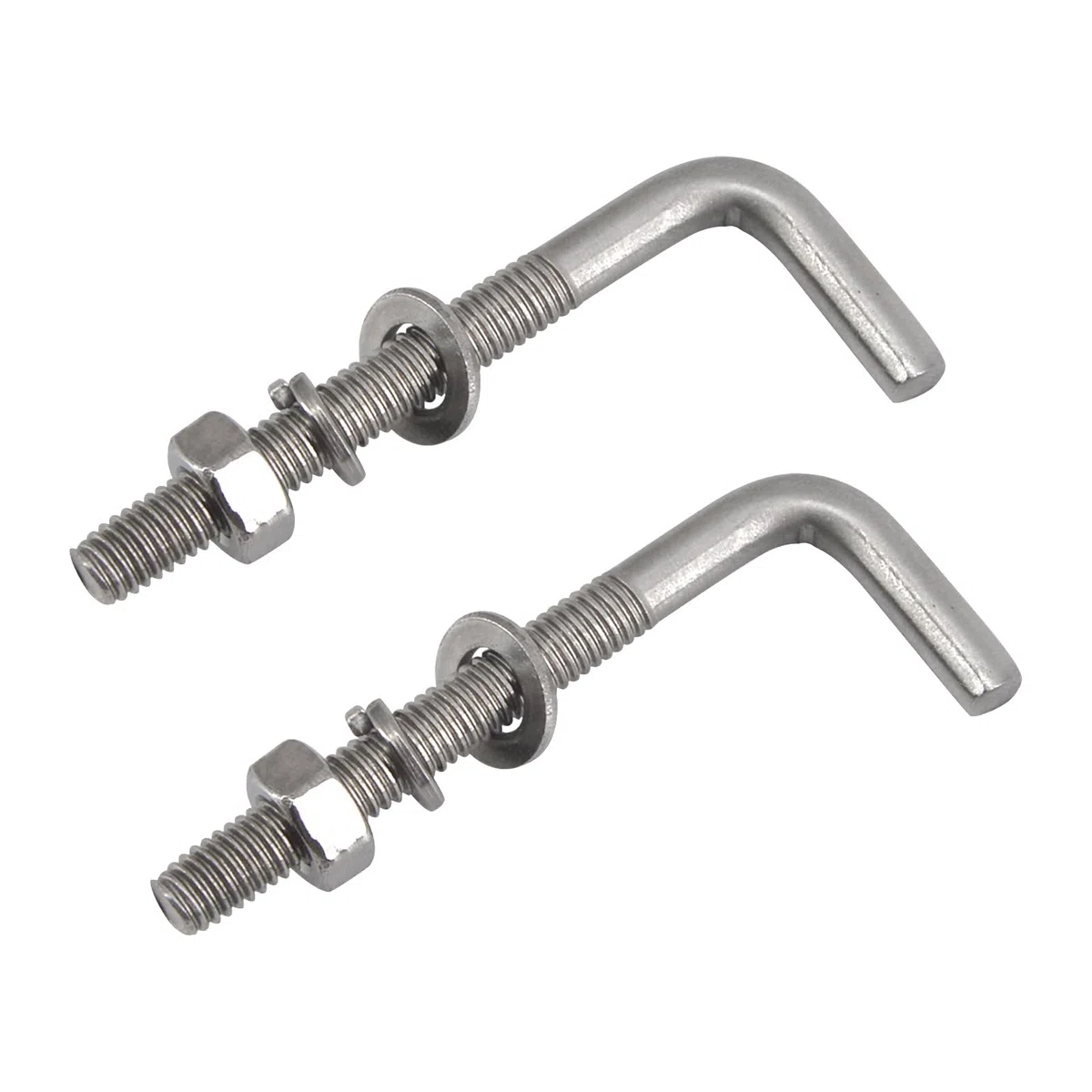 Confezione da 30 bulloni di ancoraggio quadrati M4 x 33 mm a forma di L, in acciaio inossidabile 304, ad angolo retto, con rondelle e dadi