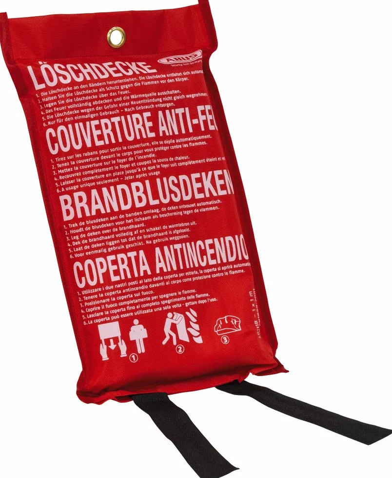 ABUS 86672 LD1118 Coperta Antincendio in Fibra di Vetro 1x1 m - Löschdecke per Sicurezza Cucina e Incendi di Grasso