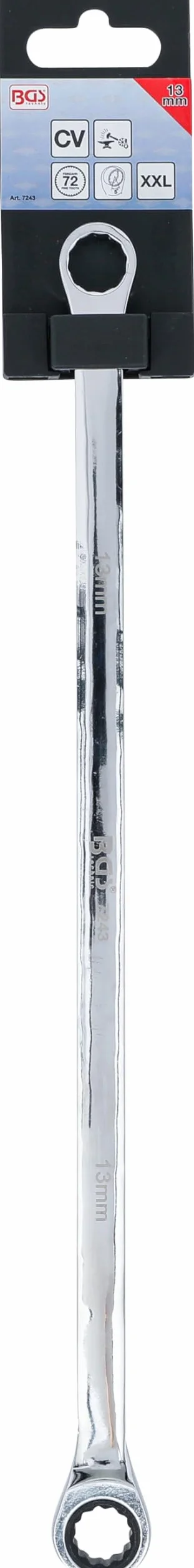 BGS 7243 | Chiavi a cricchetto doppio e a anello | extra lunghe | 13 mm