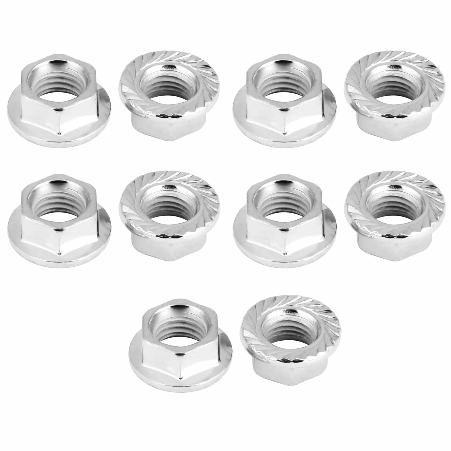 M10X1.25 Dado M10X1.25 Dado Flangiato Ferro Cromato 10 Pz Filettatura Fine Esagonale Dado Esagonale Dadi Flangiati di Fissaggio Con Pad