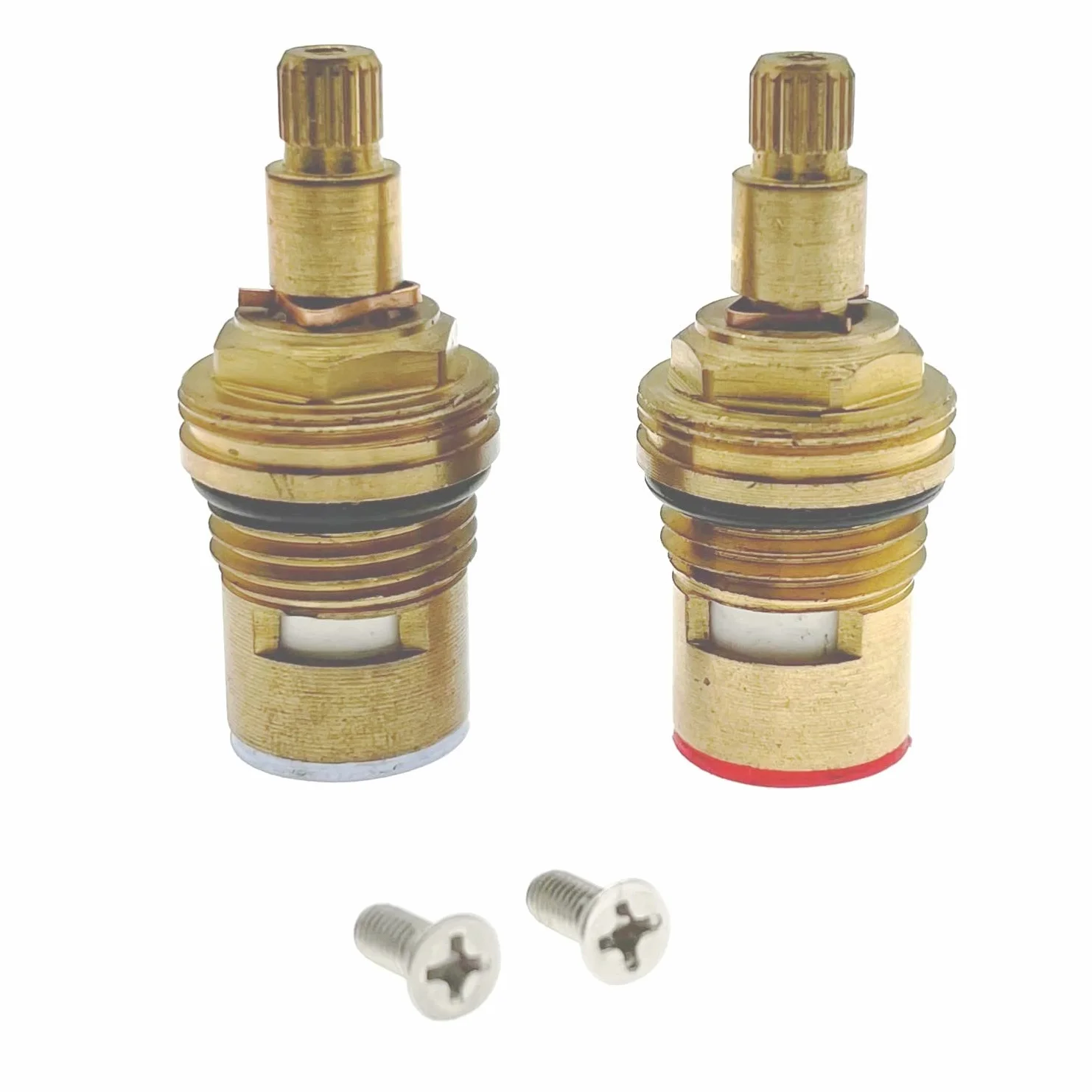 JZK 2 valvole di ricambio a 20 denti 1/4 di tornio, nucleo valvola rubinetto in ceramica per acqua calda e fredda, cartuccia di rubinetto in ceramica per rubinetto da bagno e cucina