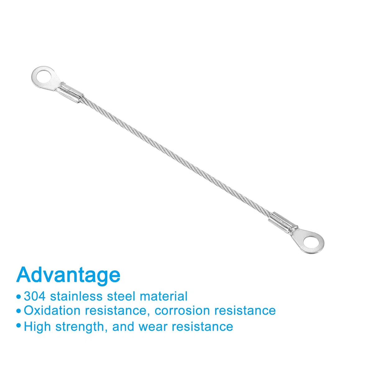 PATIKIL Cavo Lanyard Acciaio Inossidabile Occhielli 0.08" x 4" 2mm x 10cm, 4pz Filo Sicurezza Viti Montaggio per Appendere Luci da Palco