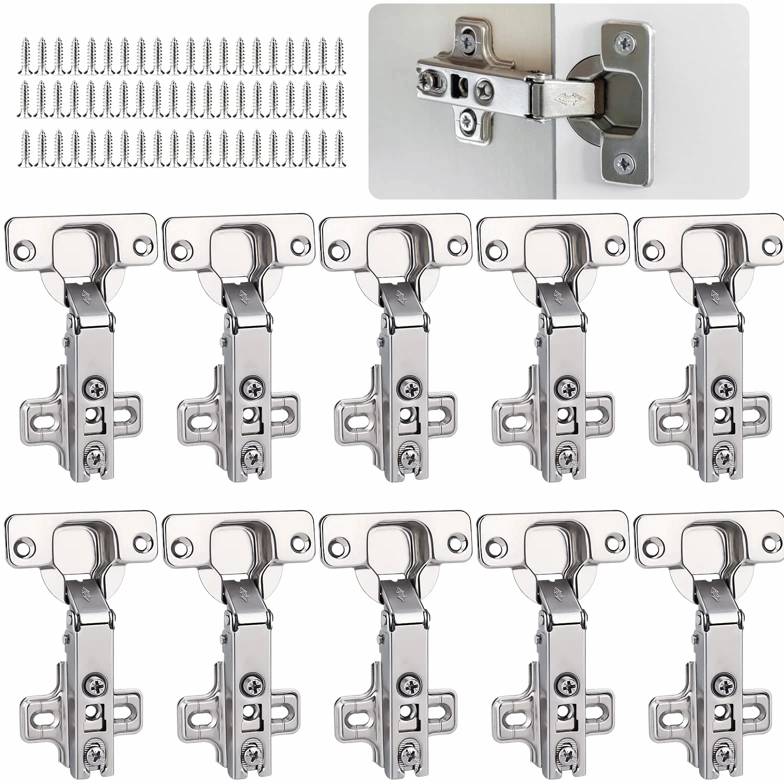 Bisagras per Ante Cucina - 10 pezzi cerniere per ante cucina con viti, cerniere per mobili legno, apertura 90 gradi, perfette per armadi cucina.