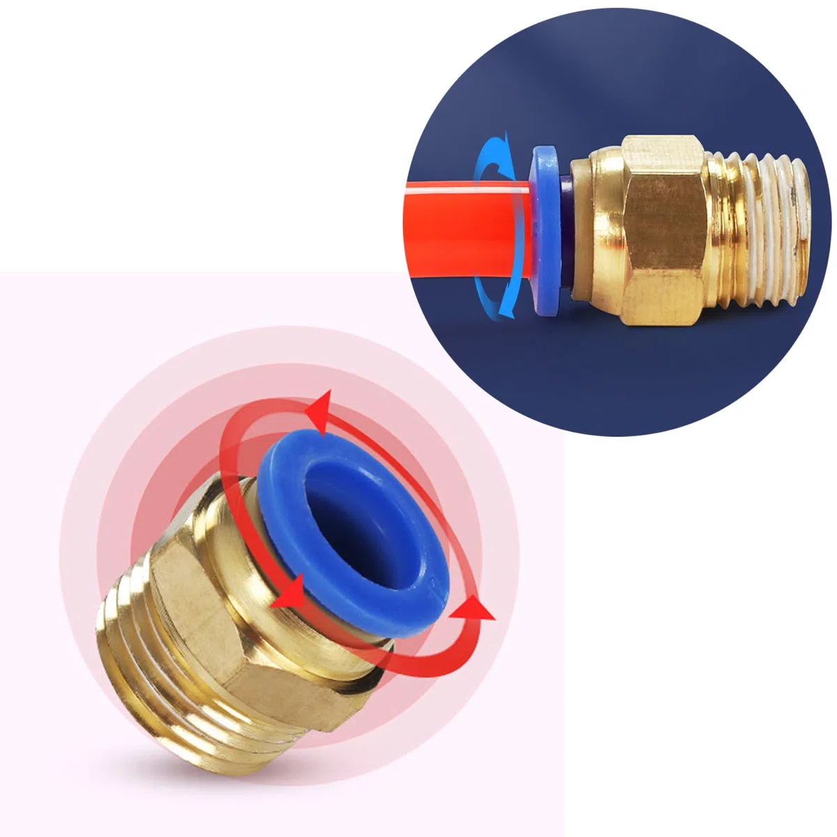 Raccordo a innesto SENRISE 1/4" 1/8" 3/8" 4mm 6mm 8mm 10mm Raccordi pneumatici filettati maschio Raccordo a sgancio rapido aria raccordi per l'industria automatica 10pcs (8mm 1/8")