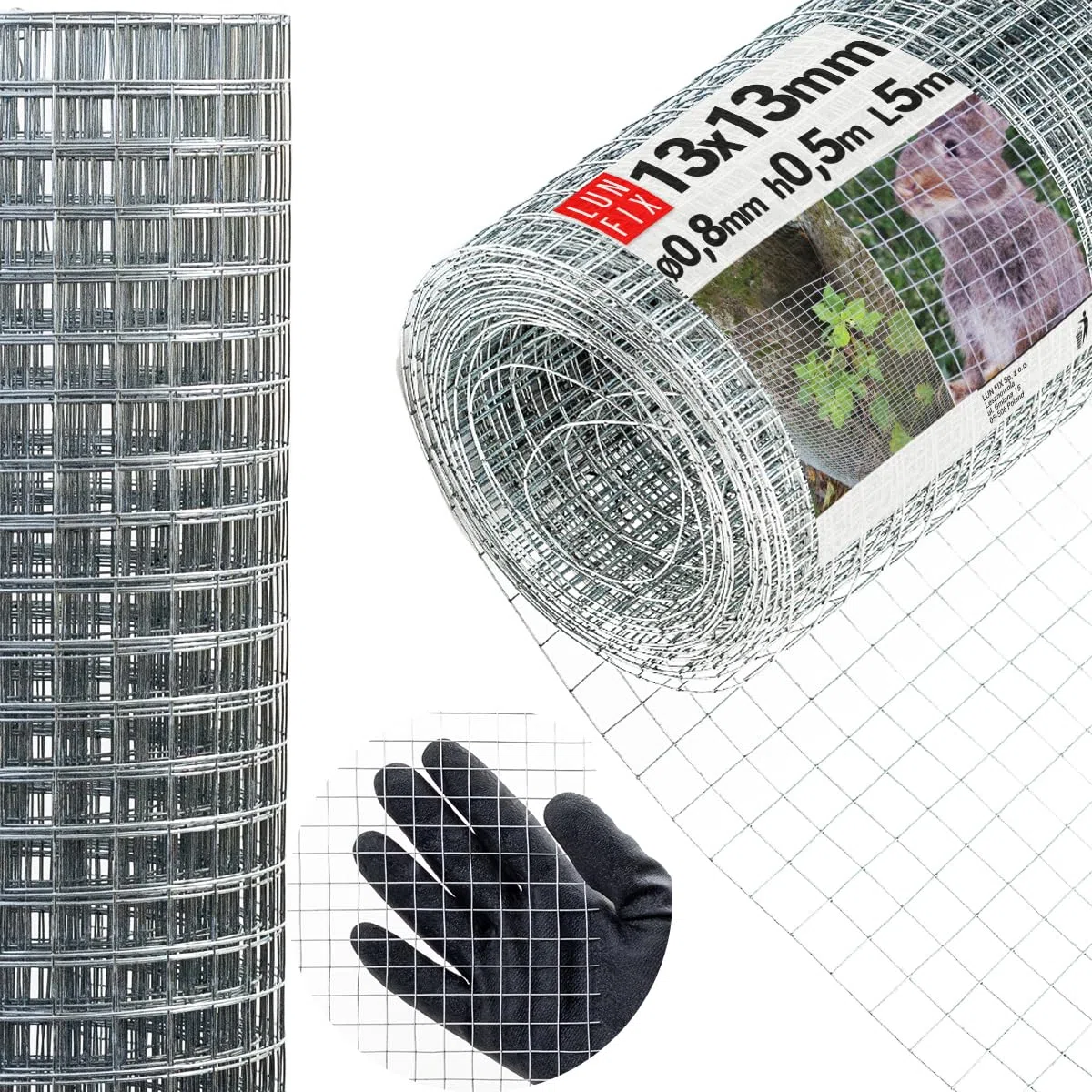 Rete Metallica Maglia Piccola 13x13 mm, Filo 0,8 mm, 0,5x5 m, Rete Recinzione Giardino Zincata, Antitopo Orto Rialzato, Recinzione Giardino Esterno per Pollaio, Voliera, Giardino