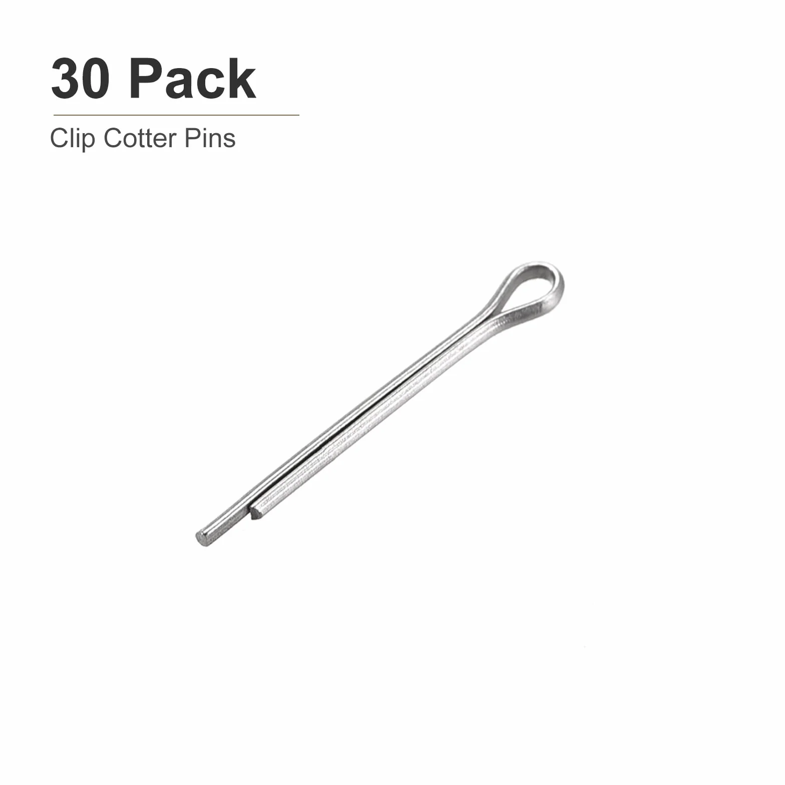 DTGN 1mm x 10mm (DxL) Coppiglia Clip Perni - 30pz - Buono per Macchinari - 304 Inossidabile Acciaio Forcina Elementi fissaggio - Argento