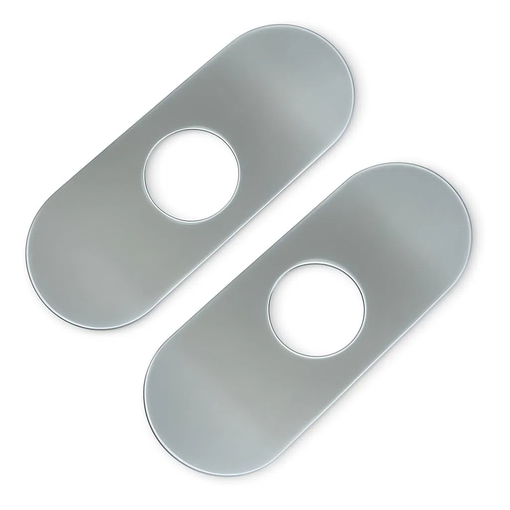 2 PCS Piastra di Copertura per Rubinetto, in Acciaio Inox 304, 35 mm, Rosetta Brushed Anti Macchia per Lavelli da Cucina e Bagno, Design Elegante e Facile da Installare