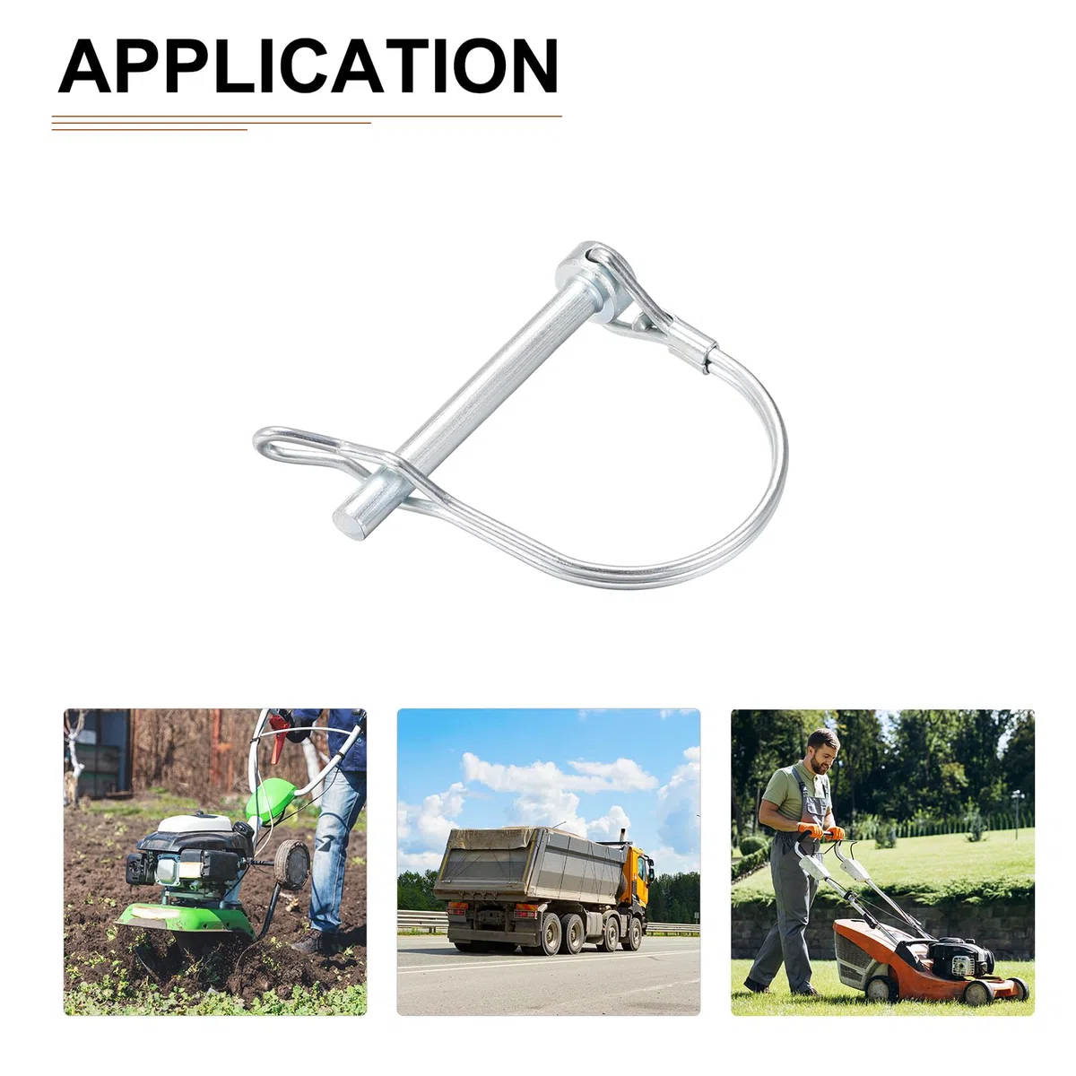 DTGN 6mm x 50mm (Dxl) Spina Bloccaggio Albero - 2 Pezzi - Ideale per Rimorchi Agricoli Prati - Perno Accoppiamento Rotondo Acciaio Al Carbonio Orecchio - Tonalità Argento