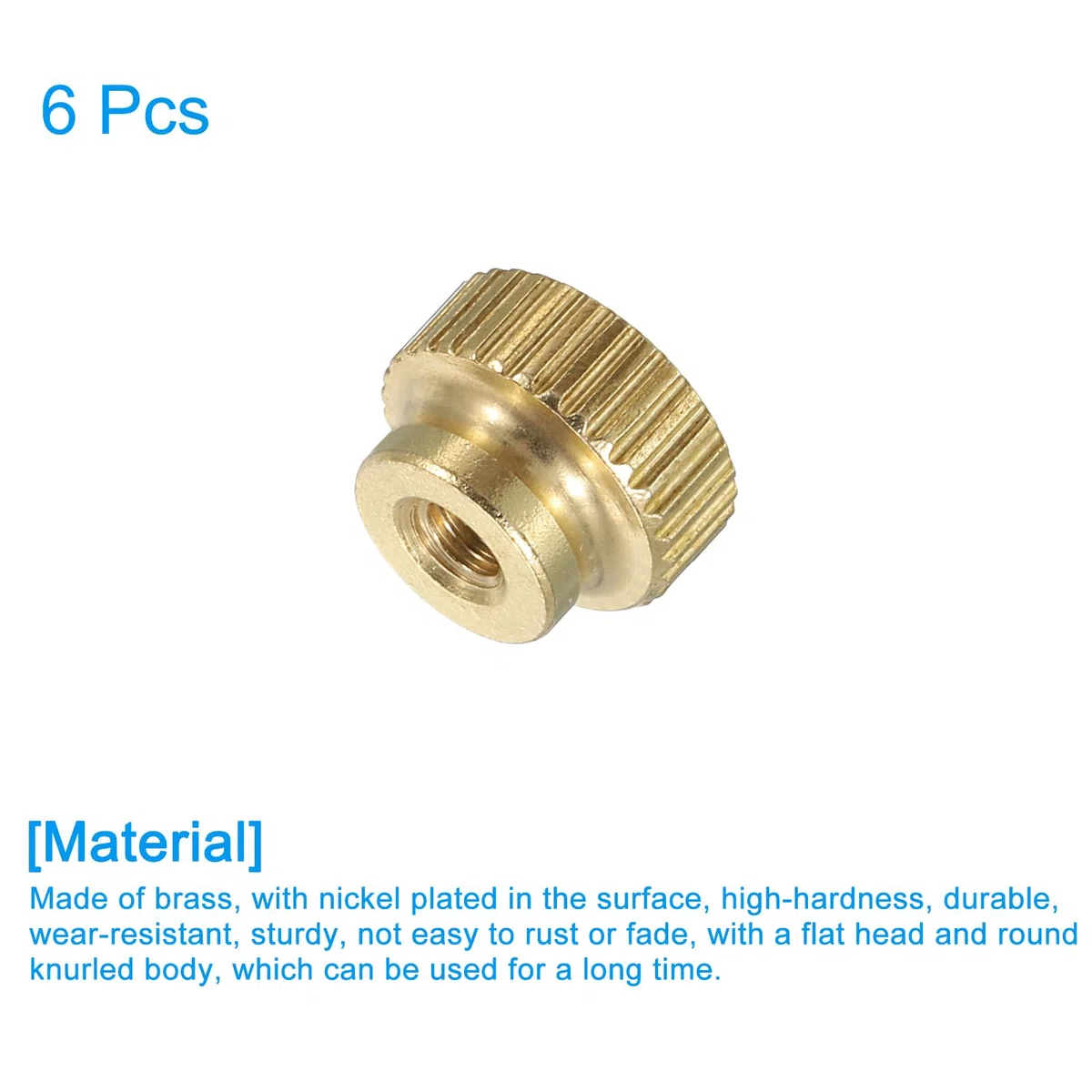 QUARKZMAN Dadi a Farfalla Scanalati, 6pz M3 x D10mm x H8mm Foro Cieco Ottone a Testa Alta con Colletto a Testa Alta Foro Cieco Elementi Fissaggio Pomelli Rotondi per Parti Stampanti 3D
