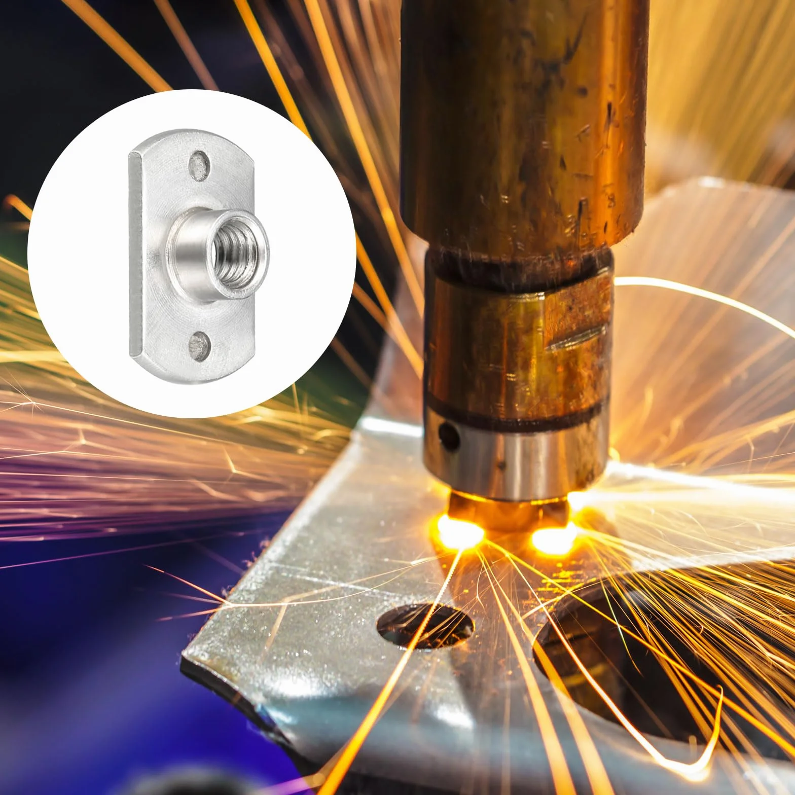 METALLIXITY Dadi per Saldatura a Punti (M6) 10 Pezzi, Dado di Fissaggio a Doppia Linguetta in Acciaio al Carbonio - per Edilizia Industriale