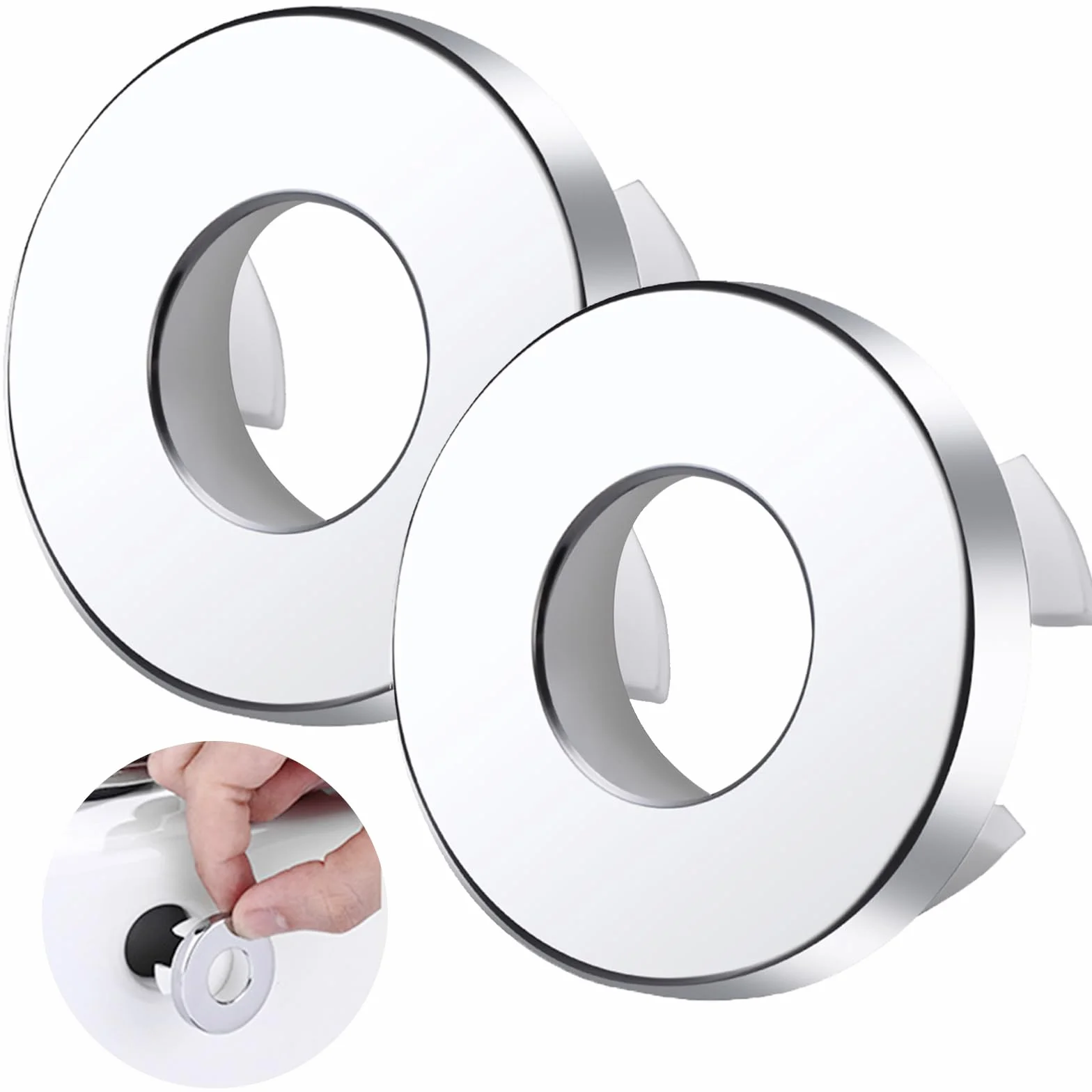 2 PCS Troppo Pieno,Tappo Troppo Pieno Lavandino Bagno In Rame,Anelli Di Troppo Pieno,Copertura Rotonda Di Troppo Pieno,Anello Di Troppopieno Per Lavello In Ottone,Per Case,Centri Commerciali,Hotel