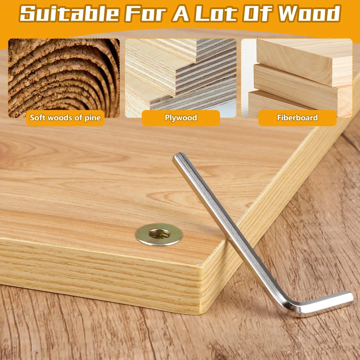 50 Pezzi Boccole Filettate per Legno, M4 x 10mm Inserti Filettati per Legno con Chiave Esagonale, Inserto Filettato in Acciaio Al Carbonio Zincato, Rivetti Filettatis per Mobili in Legnos Assortimento