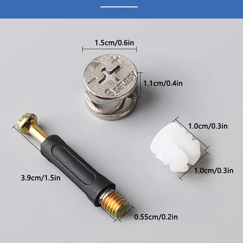 WYAN Kit di connessione per mobili tre in uno da 4 pezzi, serratura a camma eccentrica da 10 pezzi, set di viti per il fissaggio dell'hardware del mobile