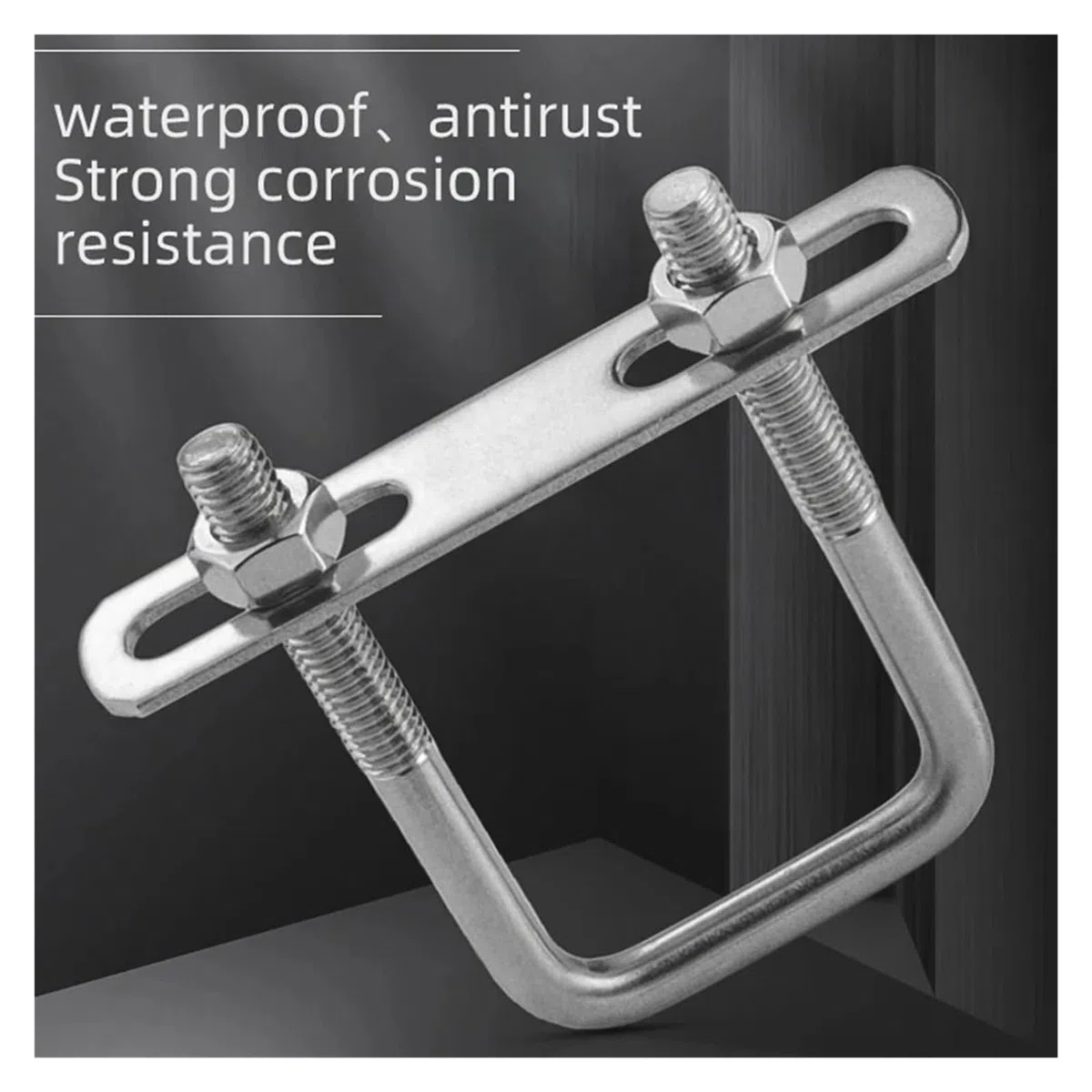 Bullone a U quadrato in acciaio inossidabile, Bulloni a U quadrati in acciaio inox 304 M6 misure multiple 2 pz(2Sets M6x20x50mm)