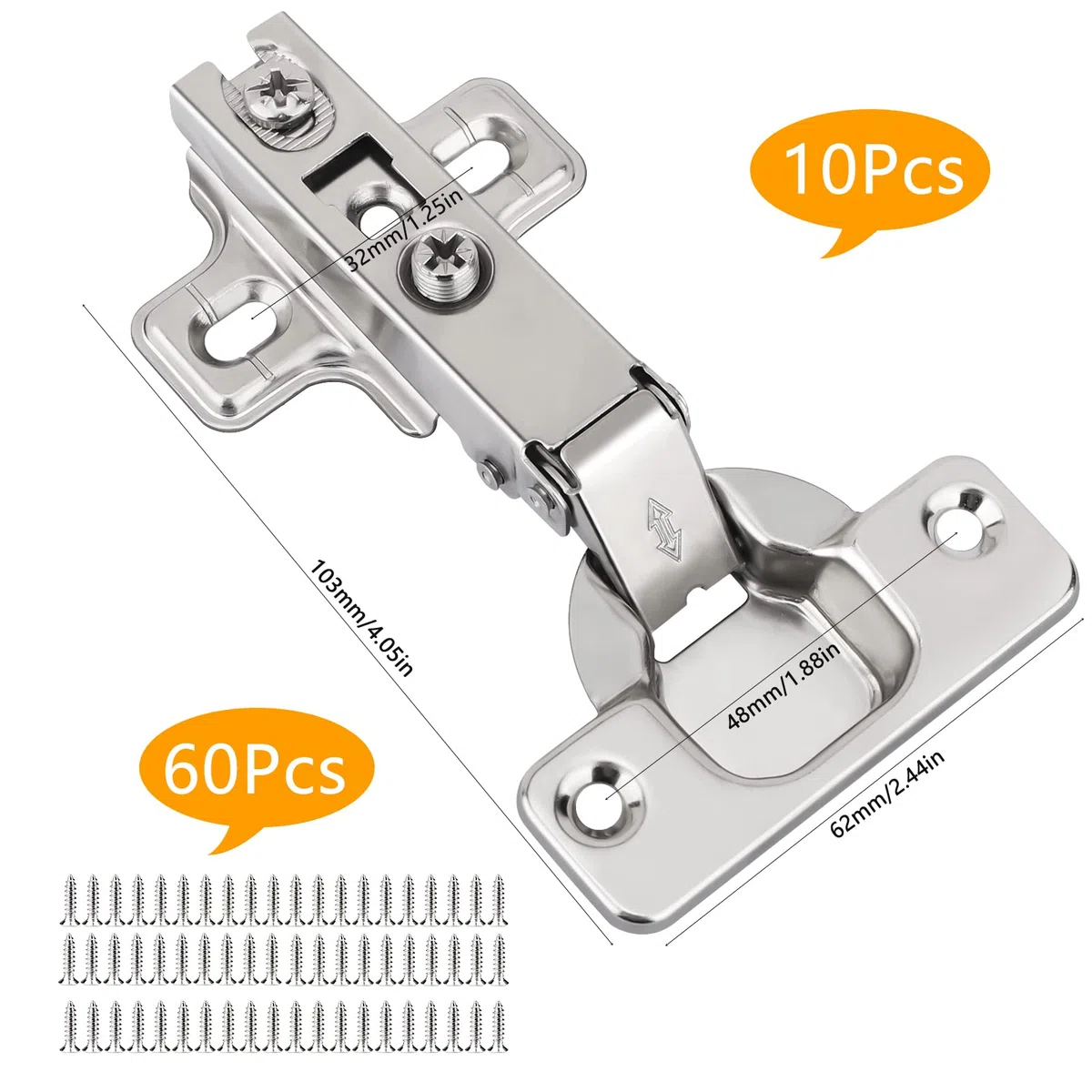 Bisagras per Ante Cucina - 10 pezzi cerniere per ante cucina con viti, cerniere per mobili legno, apertura 90 gradi, perfette per armadi cucina.