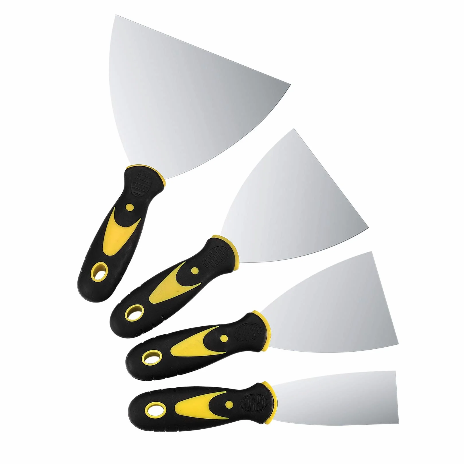 Spatole in Acciaio Inossidabile, Set di Coltelli di Spatola per Stucco, Raschietti per Pareti, Spatola per Stucco, Frattazzo Spatole per Stucco Cartongesso - 4 Pezz