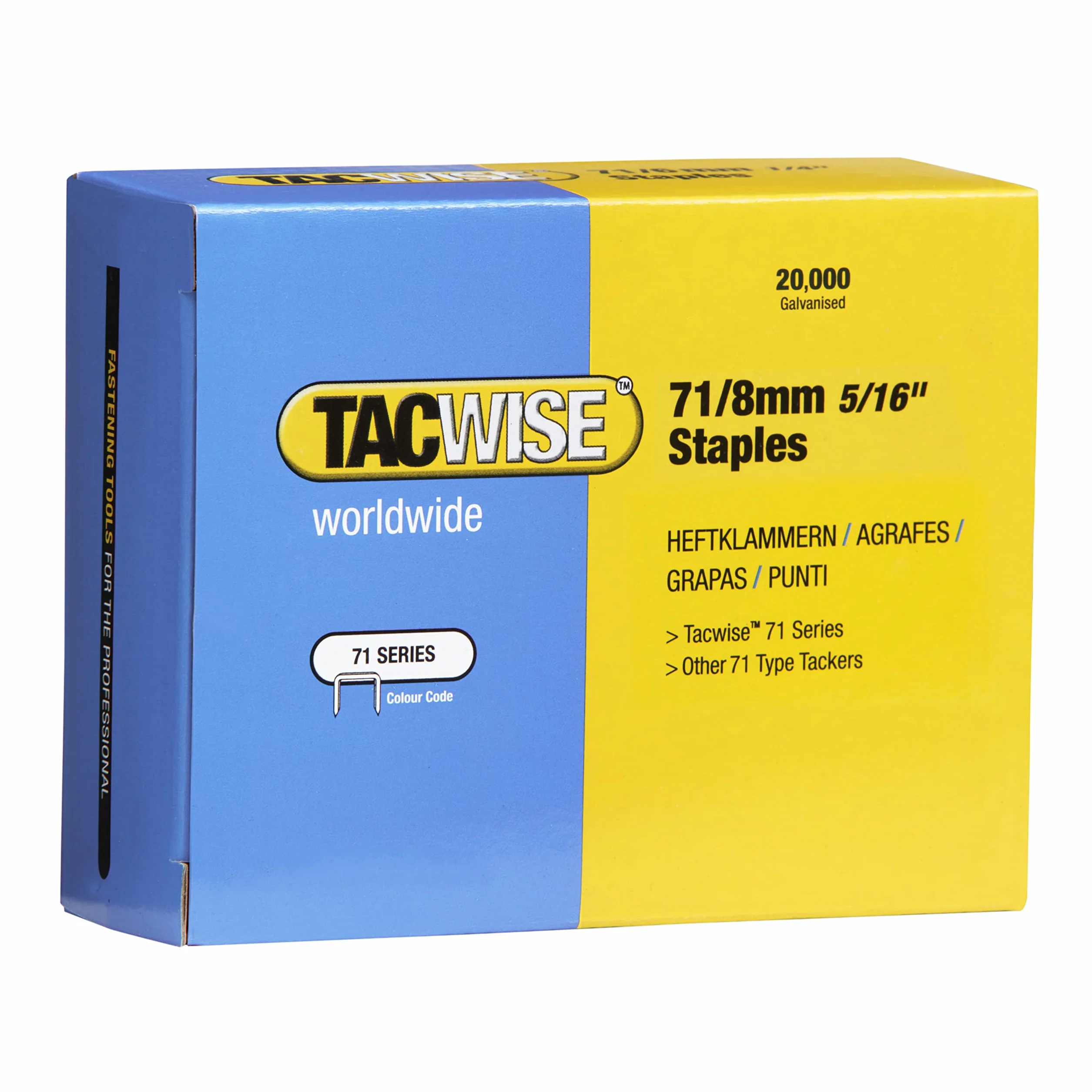 Tacwise 0368 Punti Galvanizzati per Tappezzeria Tipo 71/8 mm, Confezione da 20.000