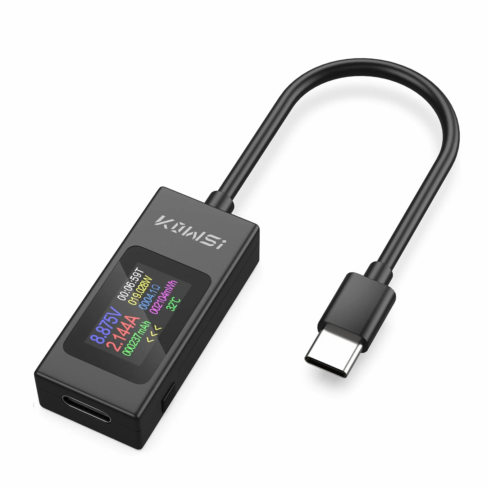 Tester USB C Multimetro Digitale 4-30V 0-6.5A Voltmetro Amperometro, Rilevatore di Tensione e Corrente per Carica Batteria e Caricabatterie