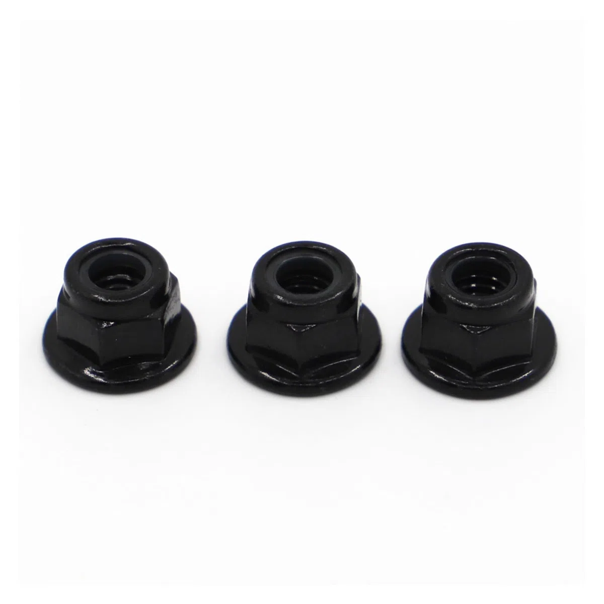 10 pz M3 M4 M5 M6 M8 Nero Acciaio Al Carbonio Flangia Esagonale In Nylon Inserto Dado di Bloccaggio Autobloccante Nylock Controdado(M6 10pcs)