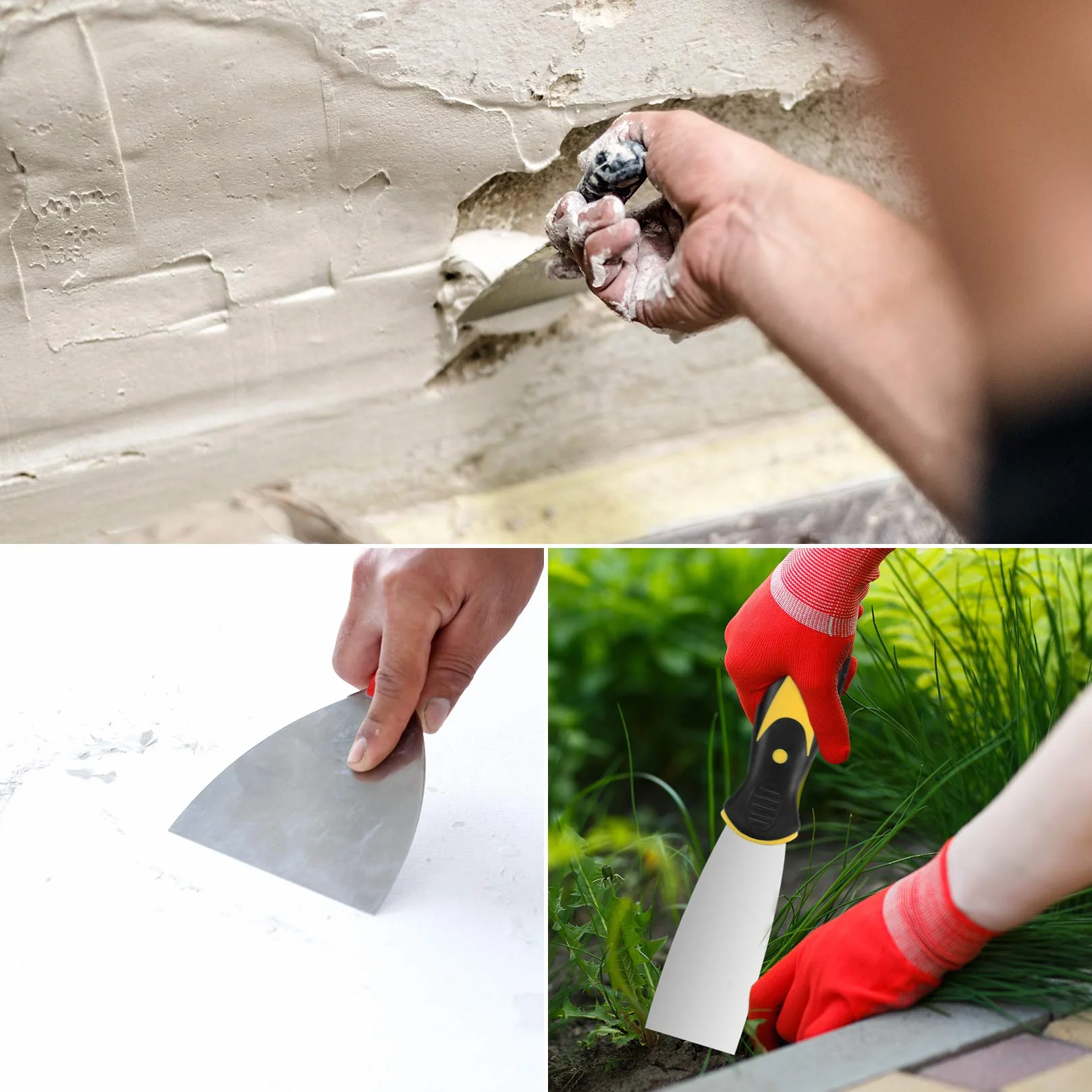 Spatole in Acciaio Inossidabile, Set di Coltelli di Spatola per Stucco, Raschietti per Pareti, Spatola per Stucco, Frattazzo Spatole per Stucco Cartongesso - 4 Pezz