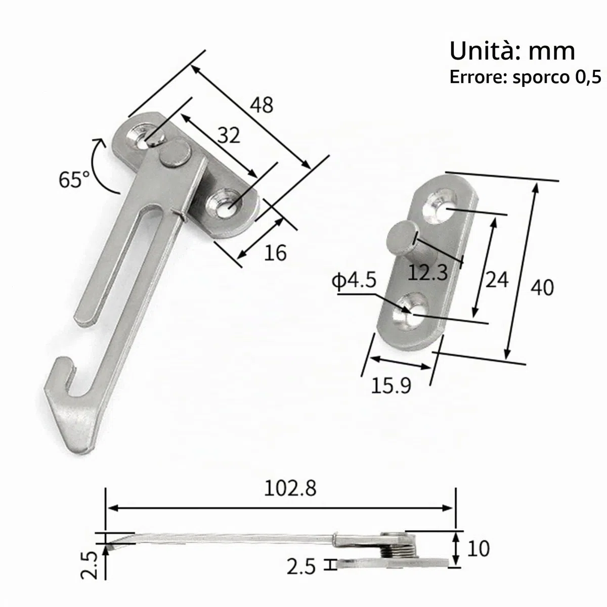 TSHAOUN 2 Pezzi Limitatore di Porta Finestra Gancio antivento per porte e finestre, Blocco di Sicurezza per Bambini in Acciaio Inossidabile, Limitatore di finestra, per Finestra Sinistra Destra