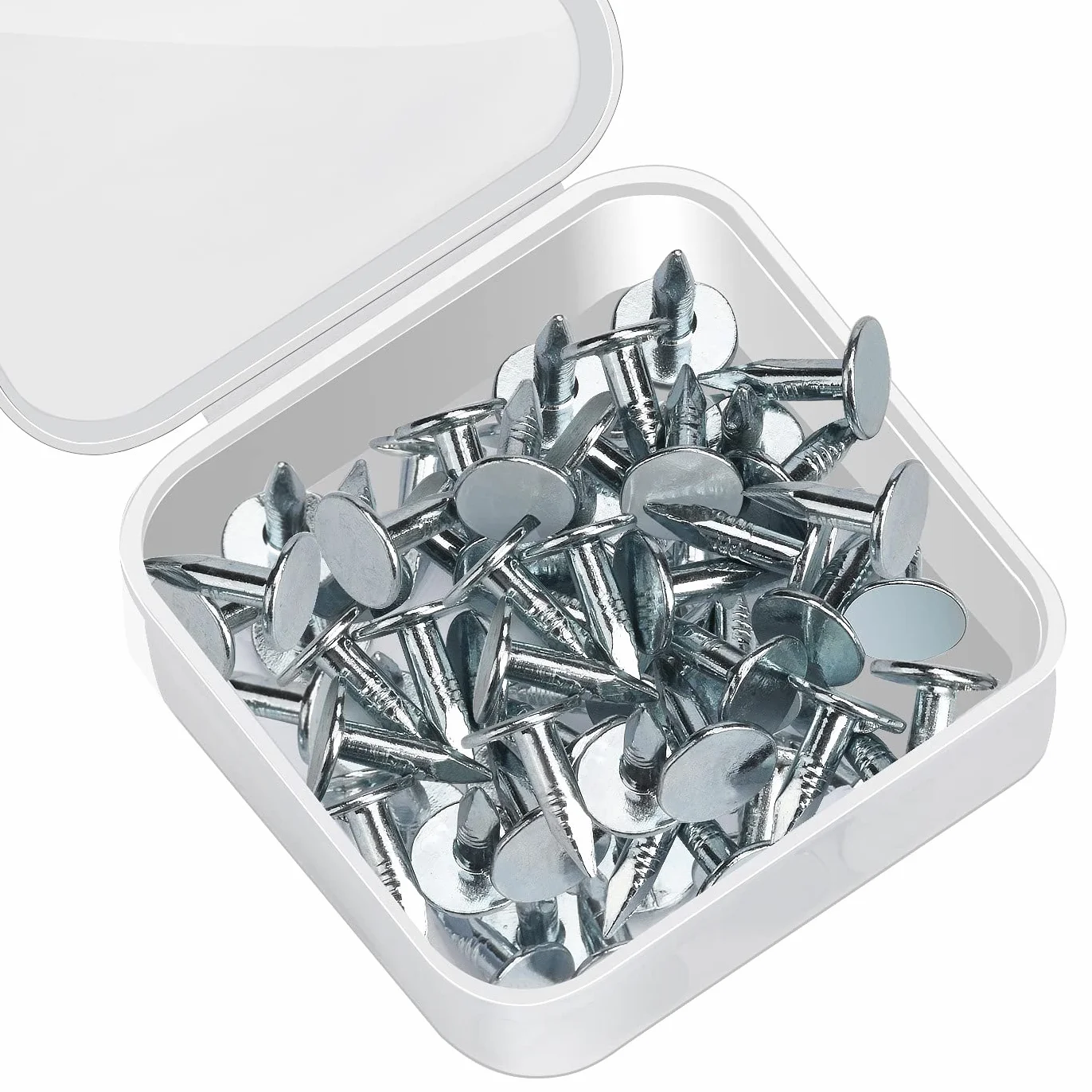 drado 12 mm Chiodi a Testa Piatta Larga, 100 Chiodi in Feltro/Perni in Acciaio per Capannoni di Legno, Case Estive all'aperto, Cartone Tetto