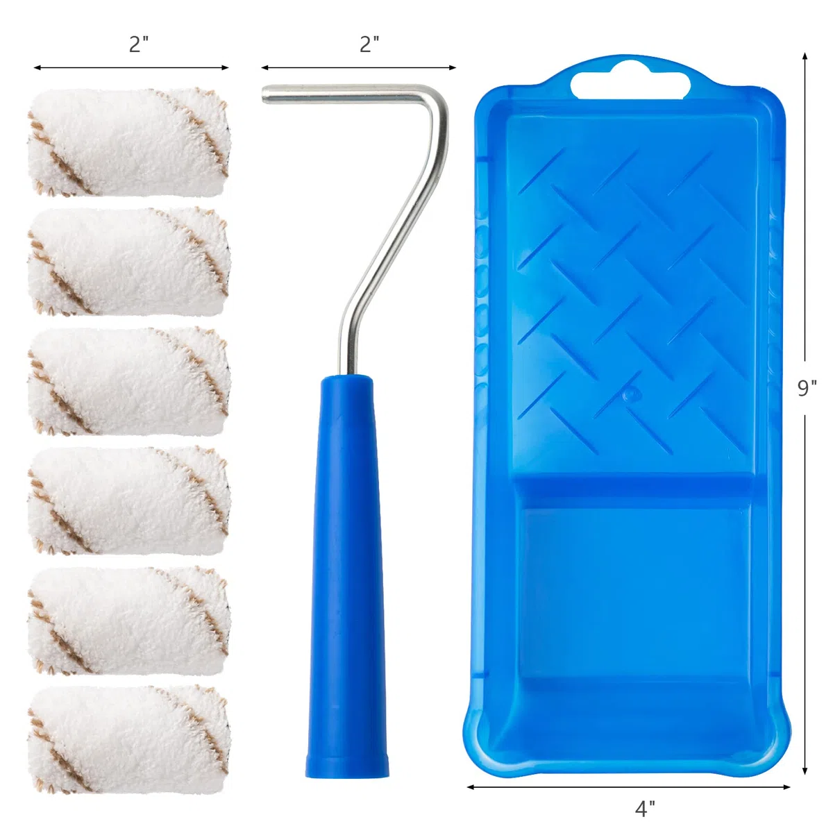 Set di rulli Mister Rui piccolo, rullo colorato piccolo 5 cm, mini rullo verniciante, rullo colorato in microfibra 2 pollici 50,8 mm, utilizzato con la maggior parte dei colori, per superfici