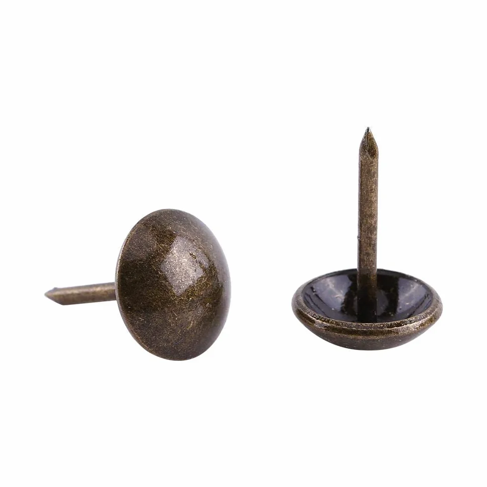 Akozon Chiodi Mobili,100pz Vintage Upholstery Nails Metallo Mobili Divano Porta Decorativo Chiodi Antichi Chiodini Tappezzeria (Unghie lisce: 11 * 17)