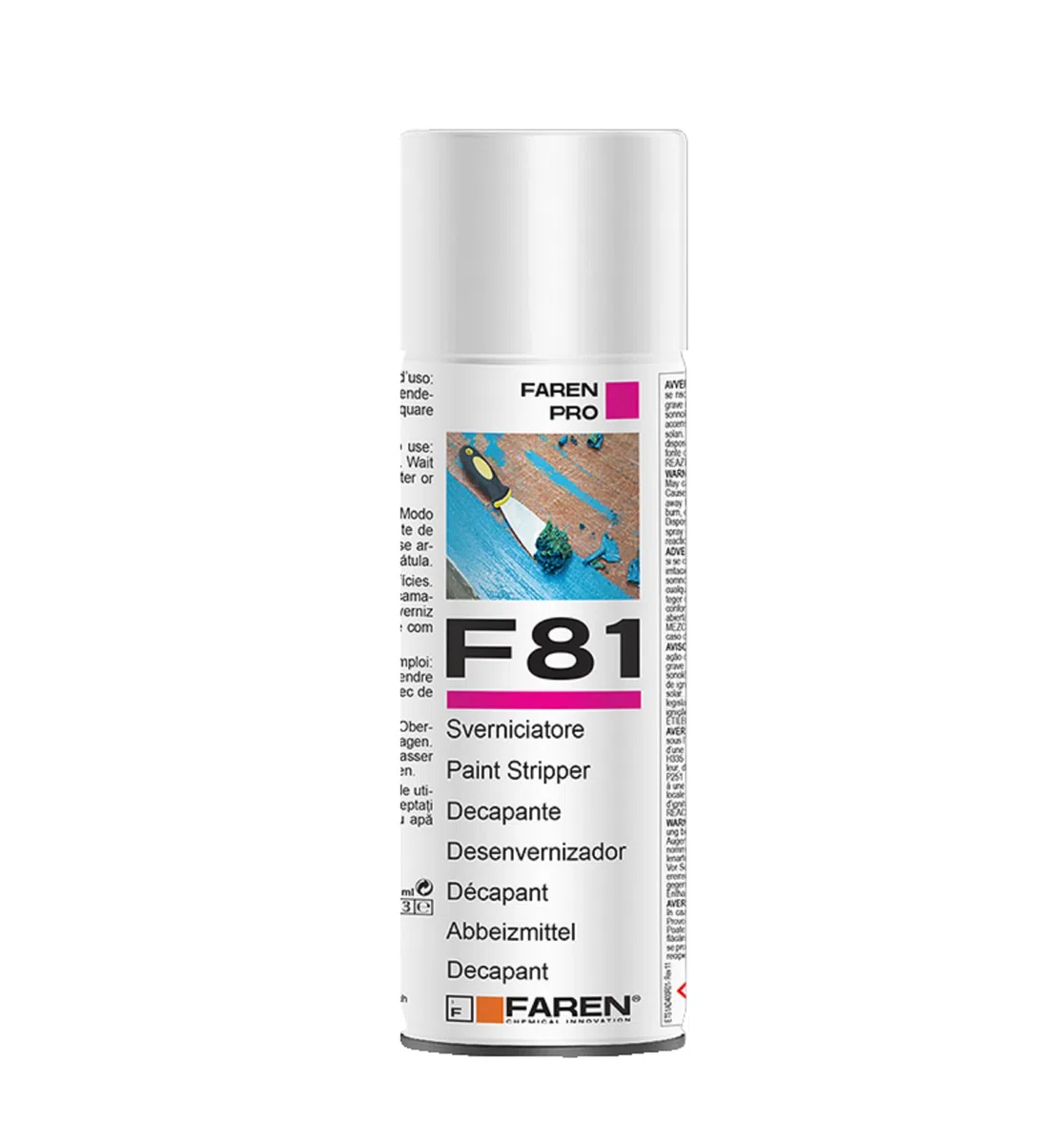 Faren F81 Sverniciatore Spray, Rimozione Vernici e Colori per tutte le Superfici, Ecologico, Rapido,Facile, Sicuro, 400ml (1)