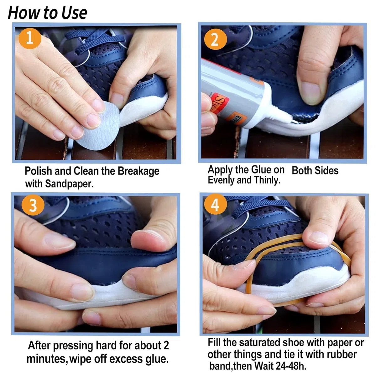 Colla per scarpe60ml multifunzionale per riparazioni Colla per Riparazioni di Scarpe di livello Professionale ad asciugatura lenta per incollare scarpe articoli in pelle gioielli