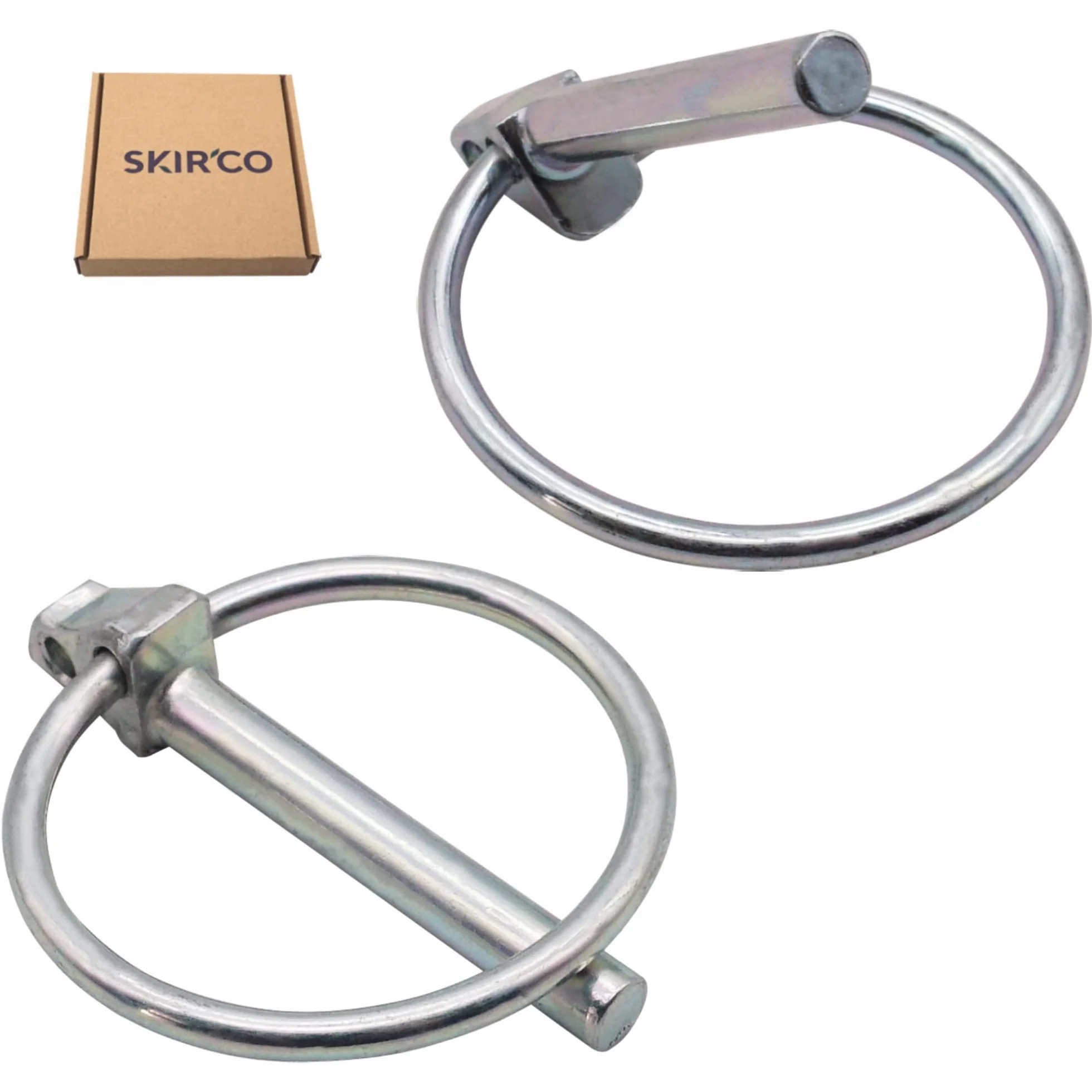 Spine a scatto in acciaio zincato 4,5 mm DIN 11023 con bloccaggio perno metallo anello 2 pezzi