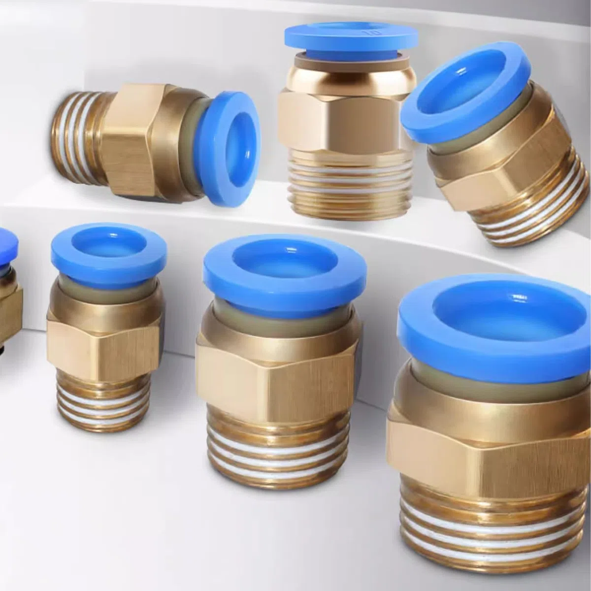 Raccordo a innesto SENRISE 1/4" 1/8" 3/8" 4mm 6mm 8mm 10mm Raccordi pneumatici filettati maschio Raccordo a sgancio rapido aria raccordi per l'industria automatica 10pcs (8mm 1/8")