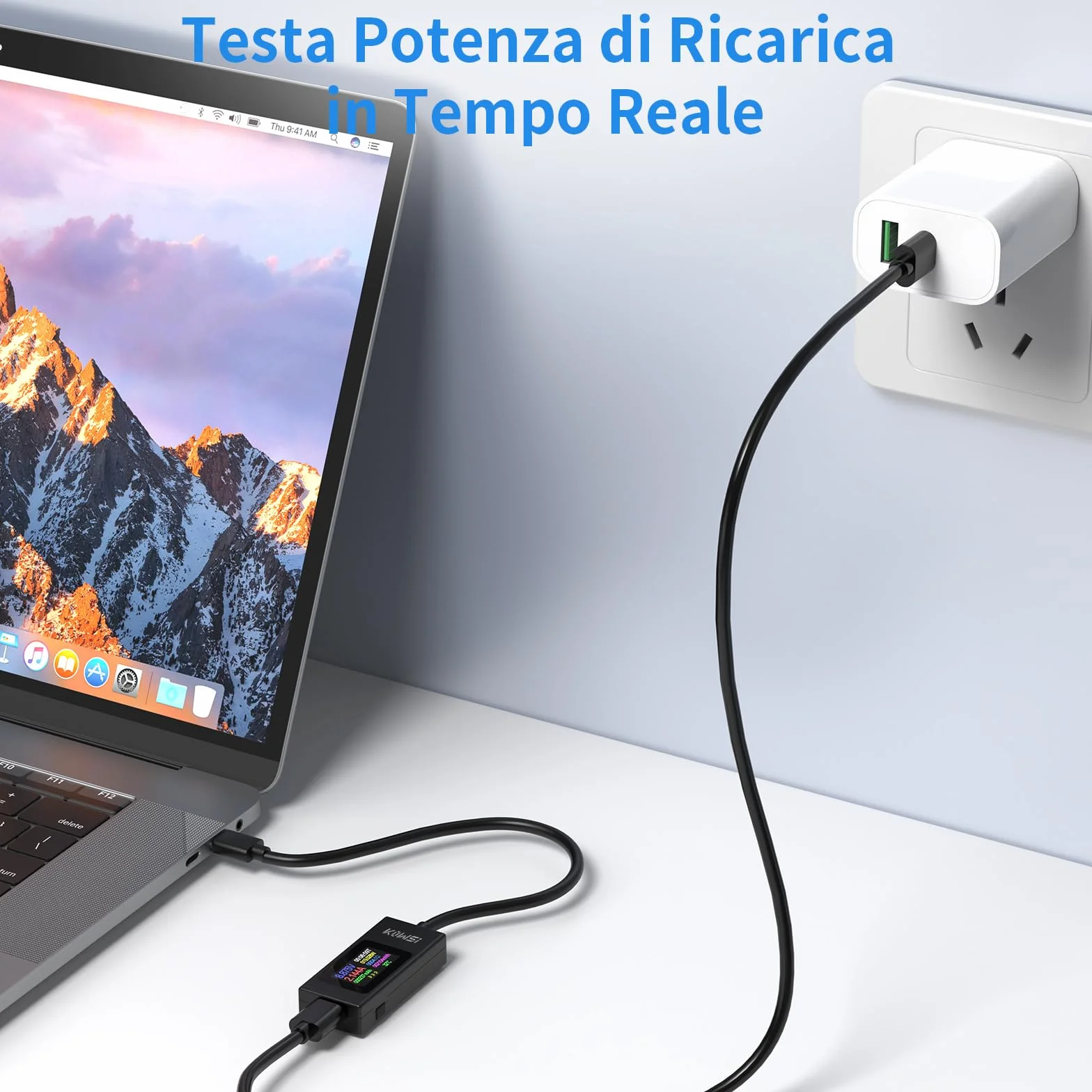 Tester USB C Multimetro Digitale 4-30V 0-6.5A Voltmetro Amperometro, Rilevatore di Tensione e Corrente per Carica Batteria e Caricabatterie