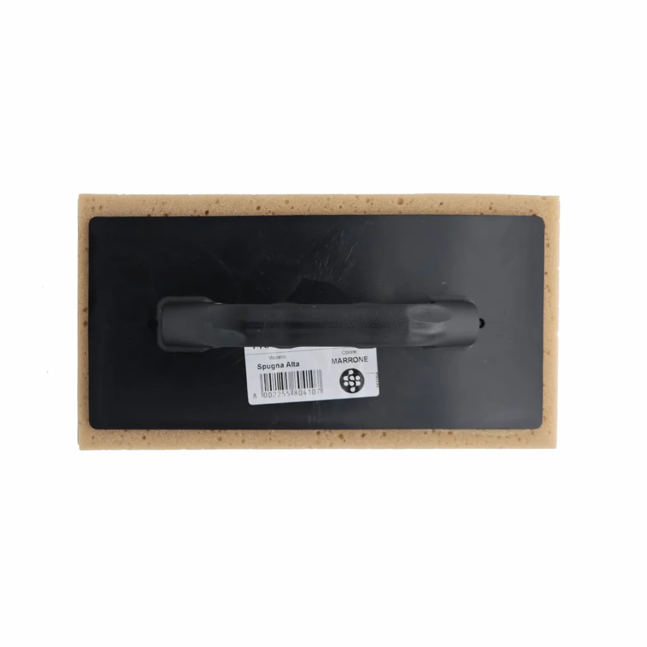3240 Frattazzo in plastica con spugna e manico ergonomico. Dimensioni 130x290x40 mm. Colore Nero.