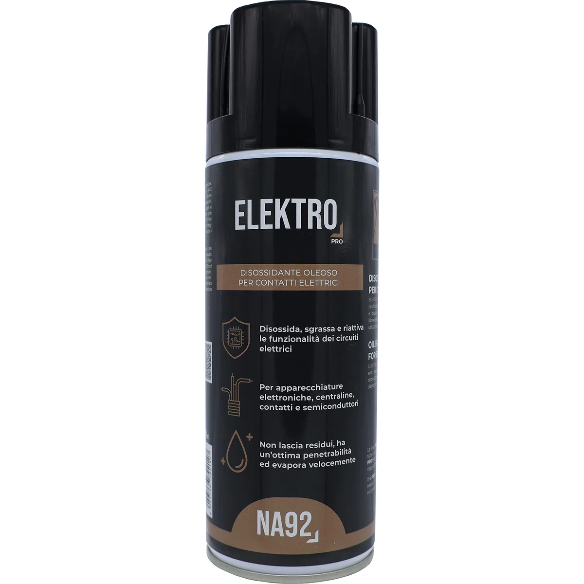 ELEKTRO PRO Disossidante OLEOSO per Contatti Elettrici ed Elettronici Formula Speciale Protezione di Lunga Durata, Rapida Essicazione, Non lascia Residui, Idrorepellente, 400 ML, NA92 PROfessionale