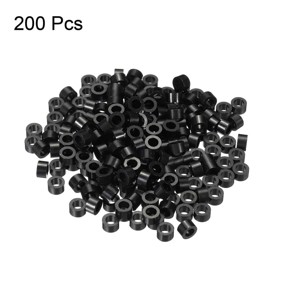 PATIKIL Tondo Distanziatore Rondella, 200pz Nylon 4.2mm ID x 7mm OD x 4mm L per M4 Viti Blocco 3D Stampante TV Parete Montaggio Elettrico Presa, Nero