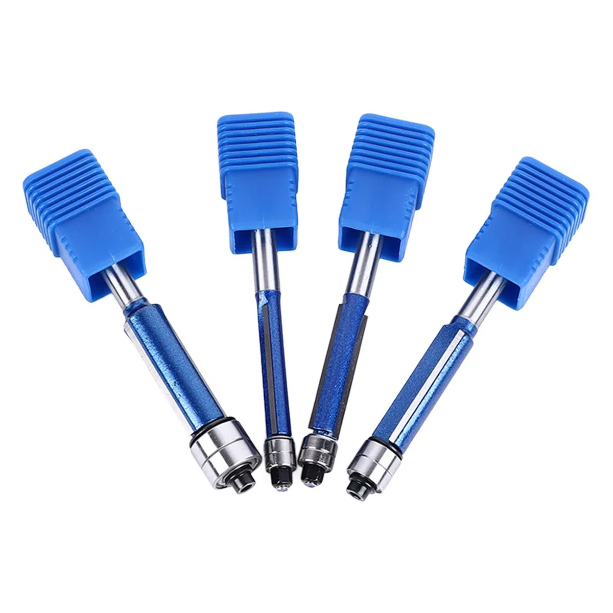 Yinhing Set di 4 Punte per Rifinitura a Filo con Gambo da 6 Mm, Design a Doppio Cuscinetto, Ideali per Tagli Dritti, Punte per Fresa per Progetti Professionali di Lavorazione del Legno e Artigianato