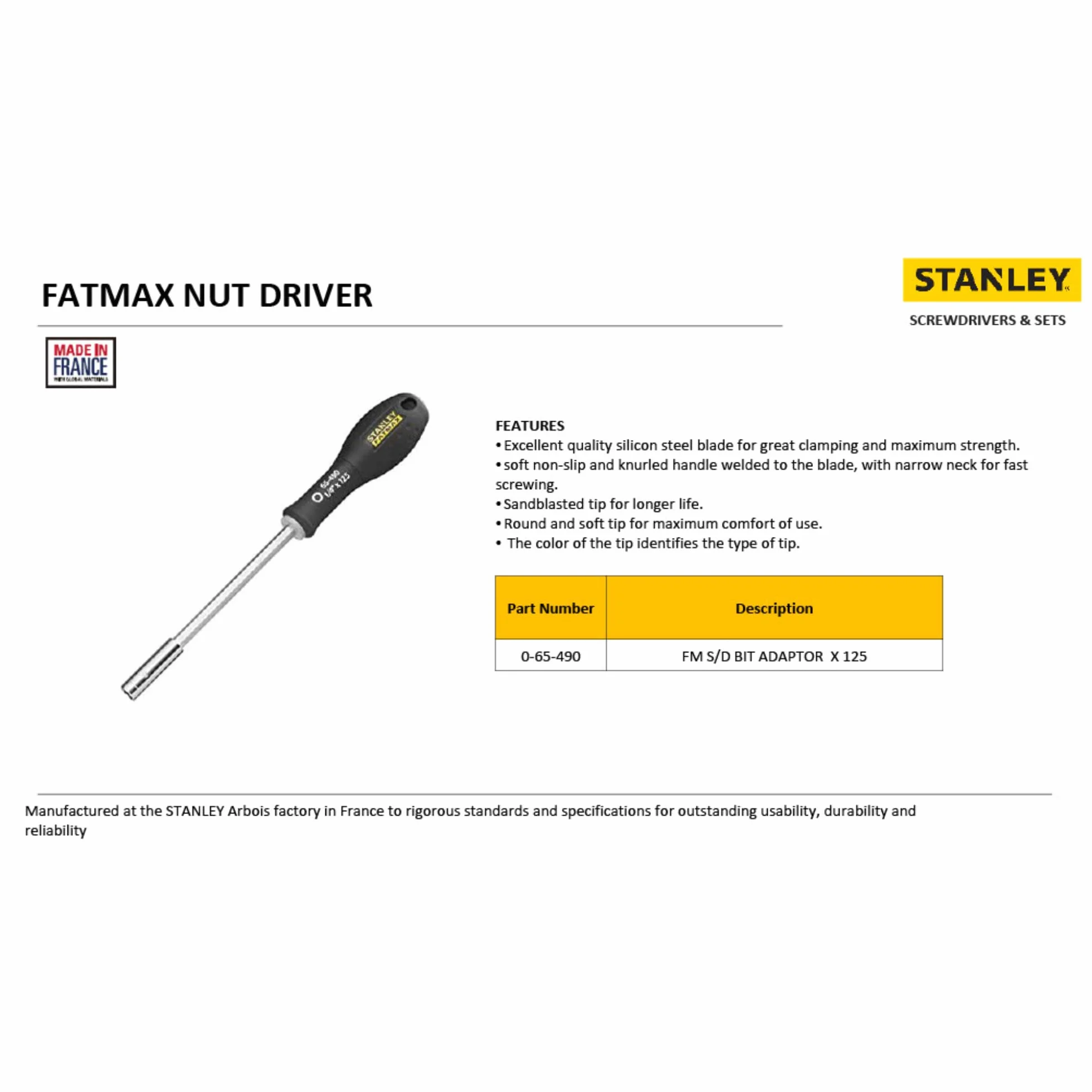 Stanley Fatmax 0-65-490 Portainserti 125 mm