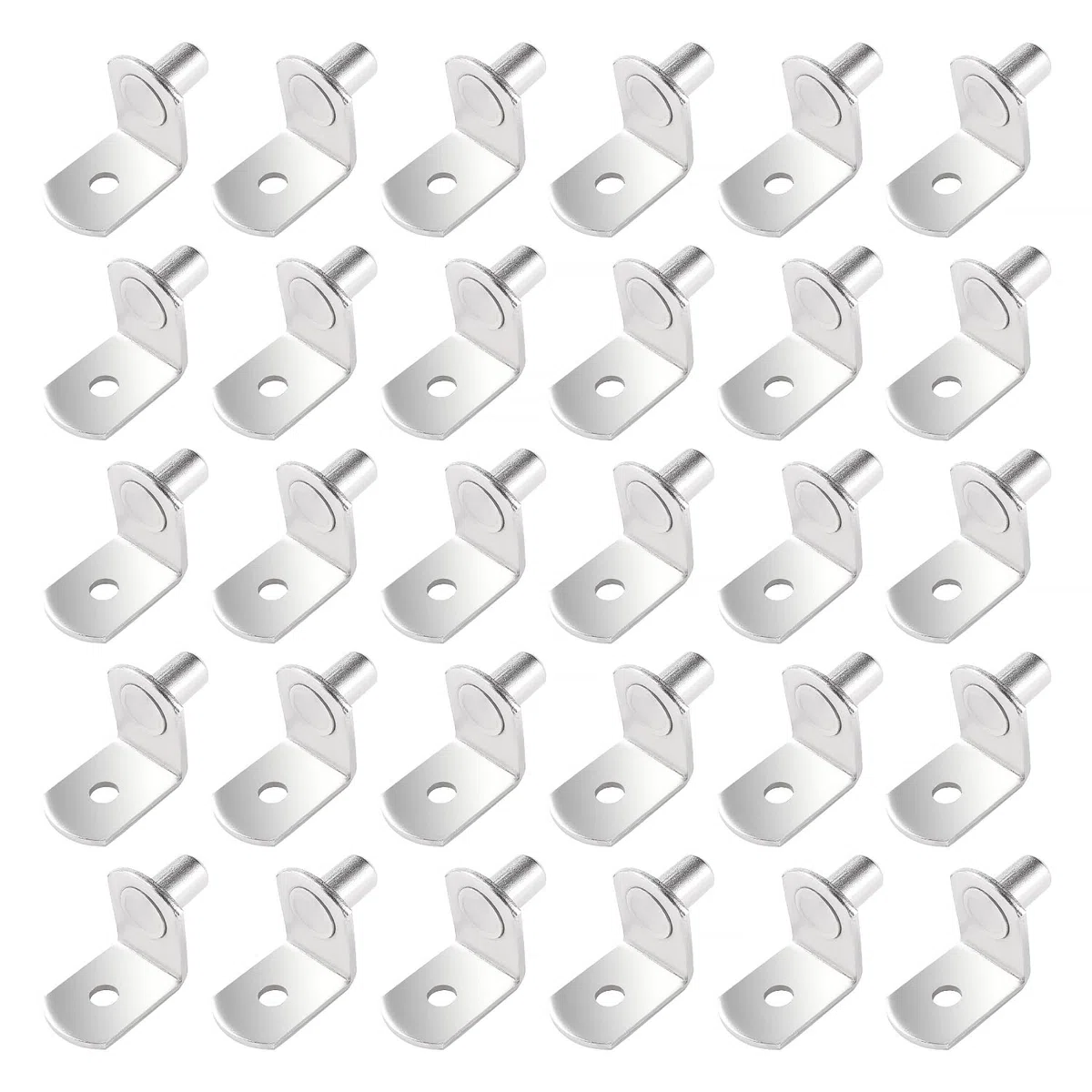 YIXISI 30 Pezzi 6mm Reggimensola Pioli L, Supporti Ripiani Armadio Supporto Mensole Staffe, per Mobili da Cucina