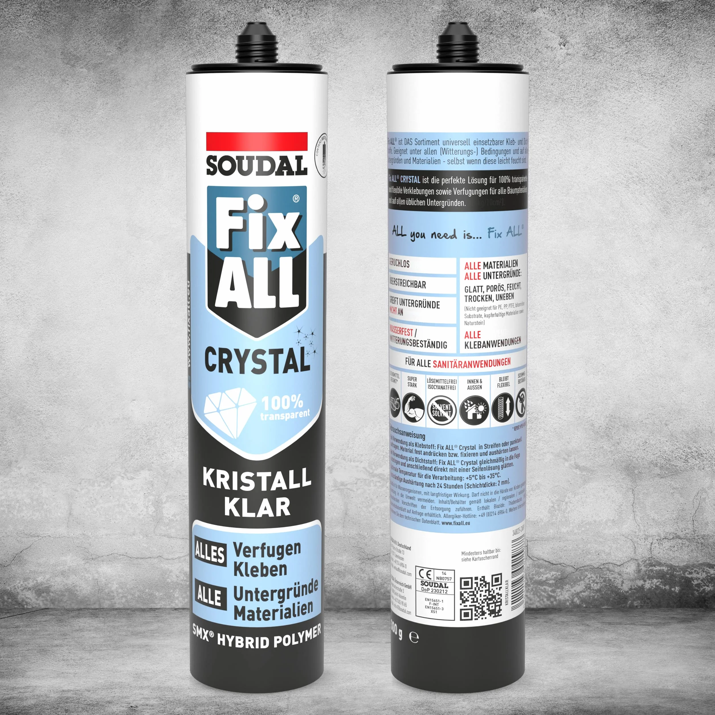 Soudal 282.204,2 cm Fix all Crystal"adesivo sigillante, bianco, 290 ml