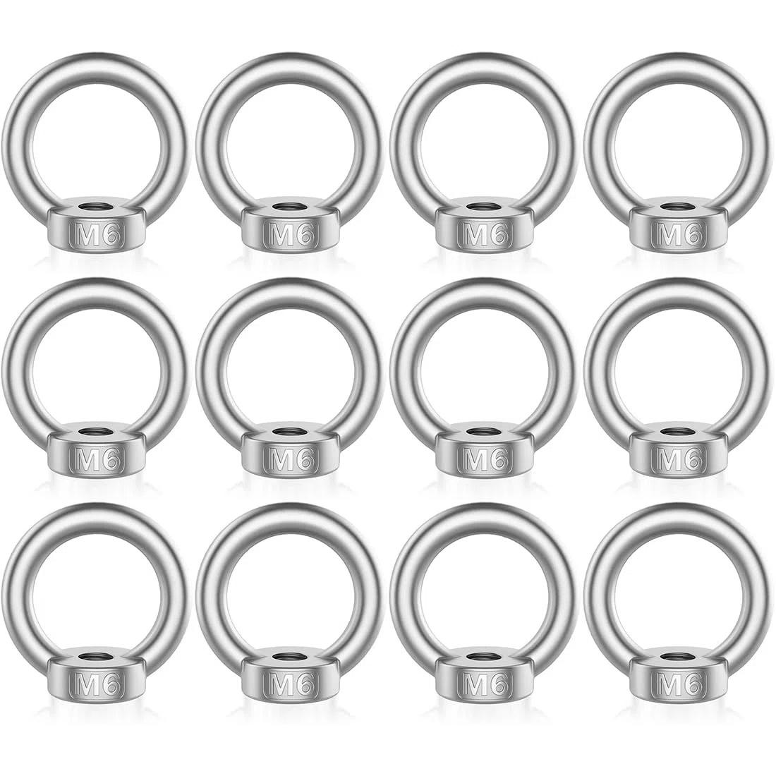 Aililong Dadi ad anello M6-12 pezzi 304 in acciaio inox, dadi ad anello hardware per accessori di sollevamento e sospensioni per interni ed esterni