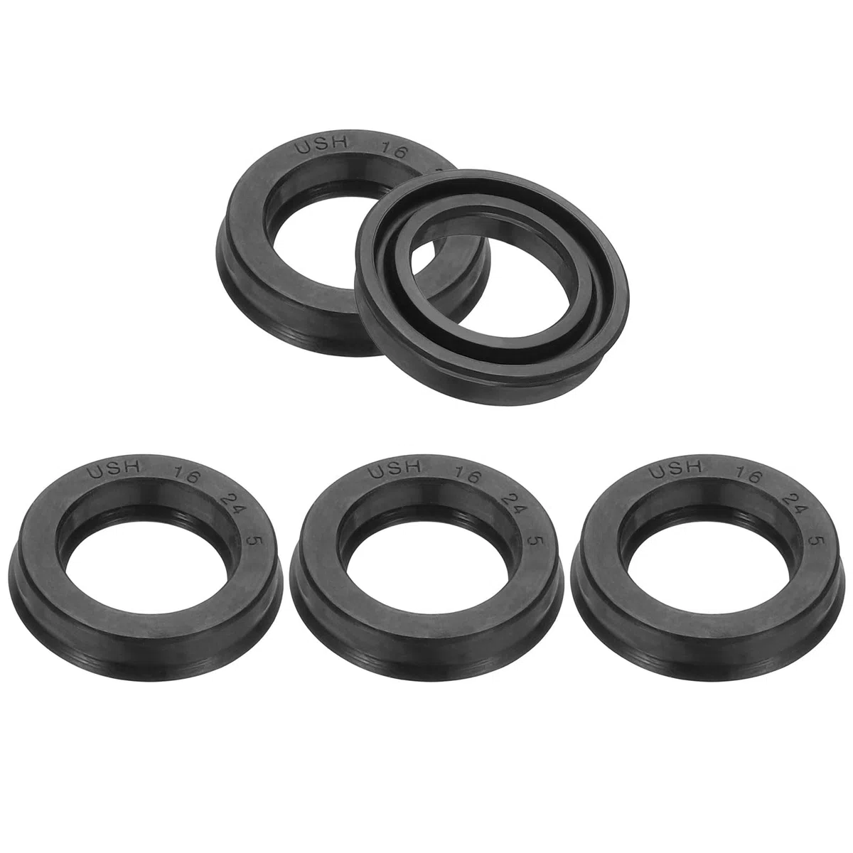 PATIKIL Paraolio in Gomma 16 x 24 x 5mm, 5Pz Guarnizioni Tappo Olio Motore a Labbro Nitrilica Idrauliche Oring Albero Pistone Per Cilindro Automobilistico Auto Tappo Di Scarico, Nero